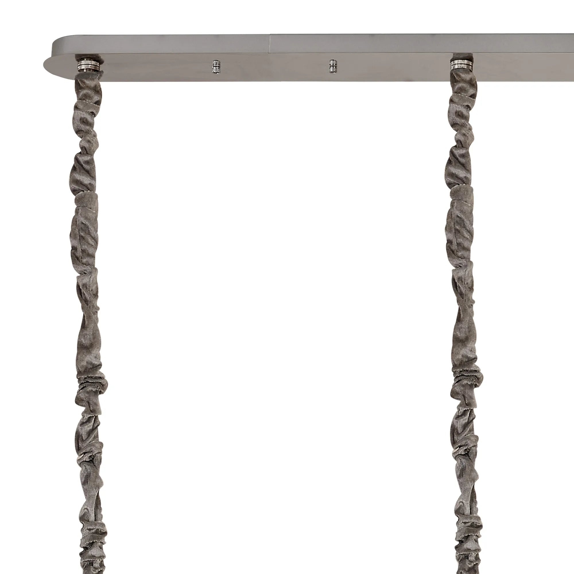 Cedar 200 x 40cm Linear Pendant 10 Light - Polished Nickel & Cognac Sculpted Glass