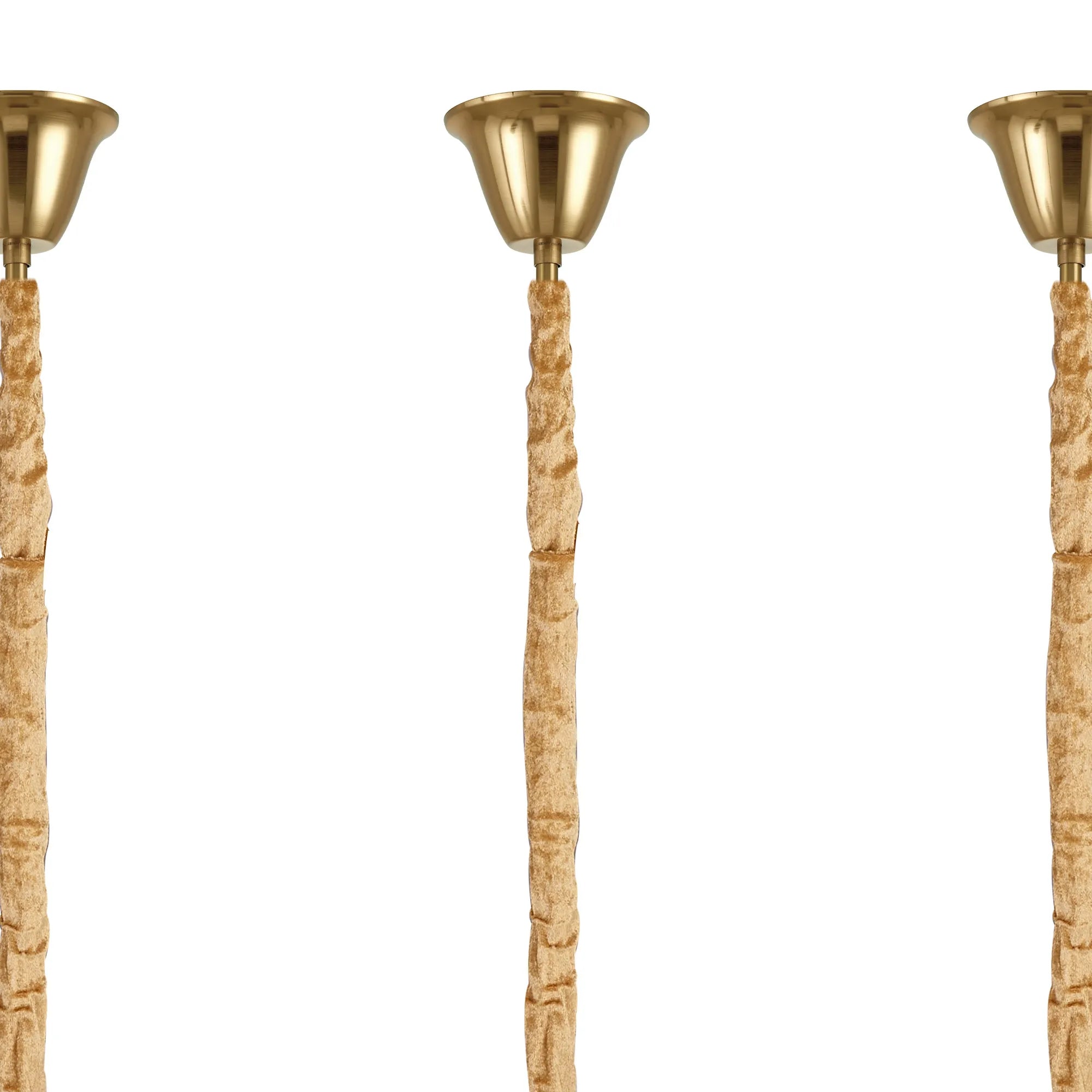 Cedar 225 Light - 40cm Linear Pendant With Bell Cup 12 Light - Brass & Smoked Sculpted Glass