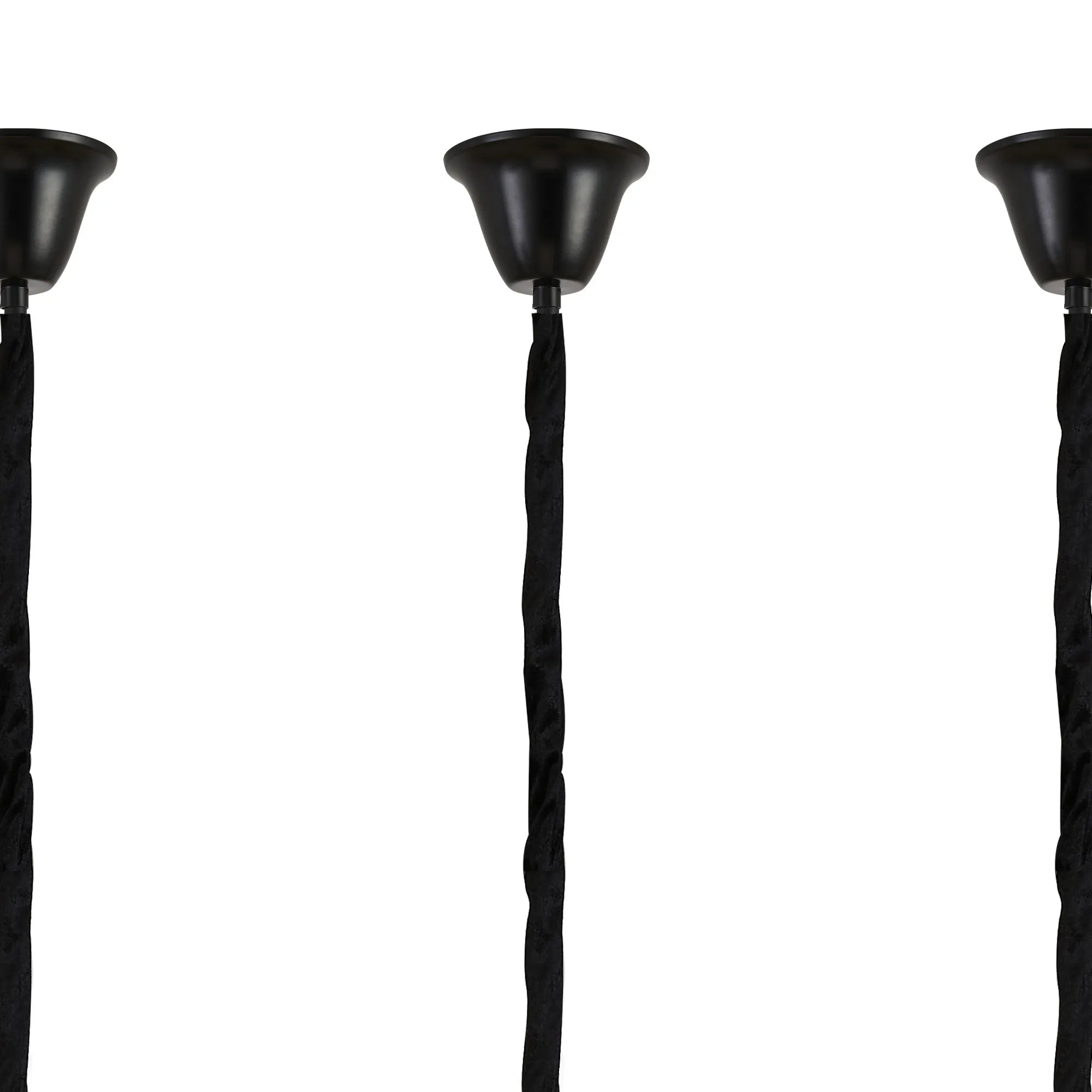 Cedar 225 Light - 40cm Linear Pendant With Bell Cup 12 Light - Matt Black & Cognac Sculpted Glass