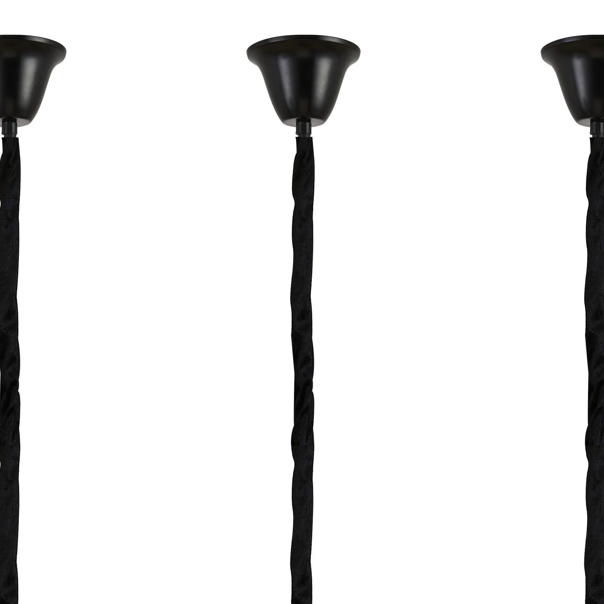 Cedar 225 Light - 40cm Linear Pendant With Bell Cup 12 Light - Matt Black & Clear Sculpted Glass