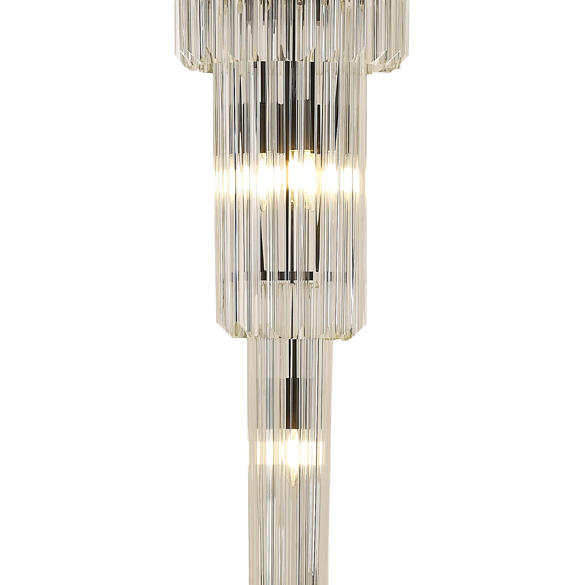 Cedar 50cm 5 Tier Pendant 18 Light - Matt Black & Clear
