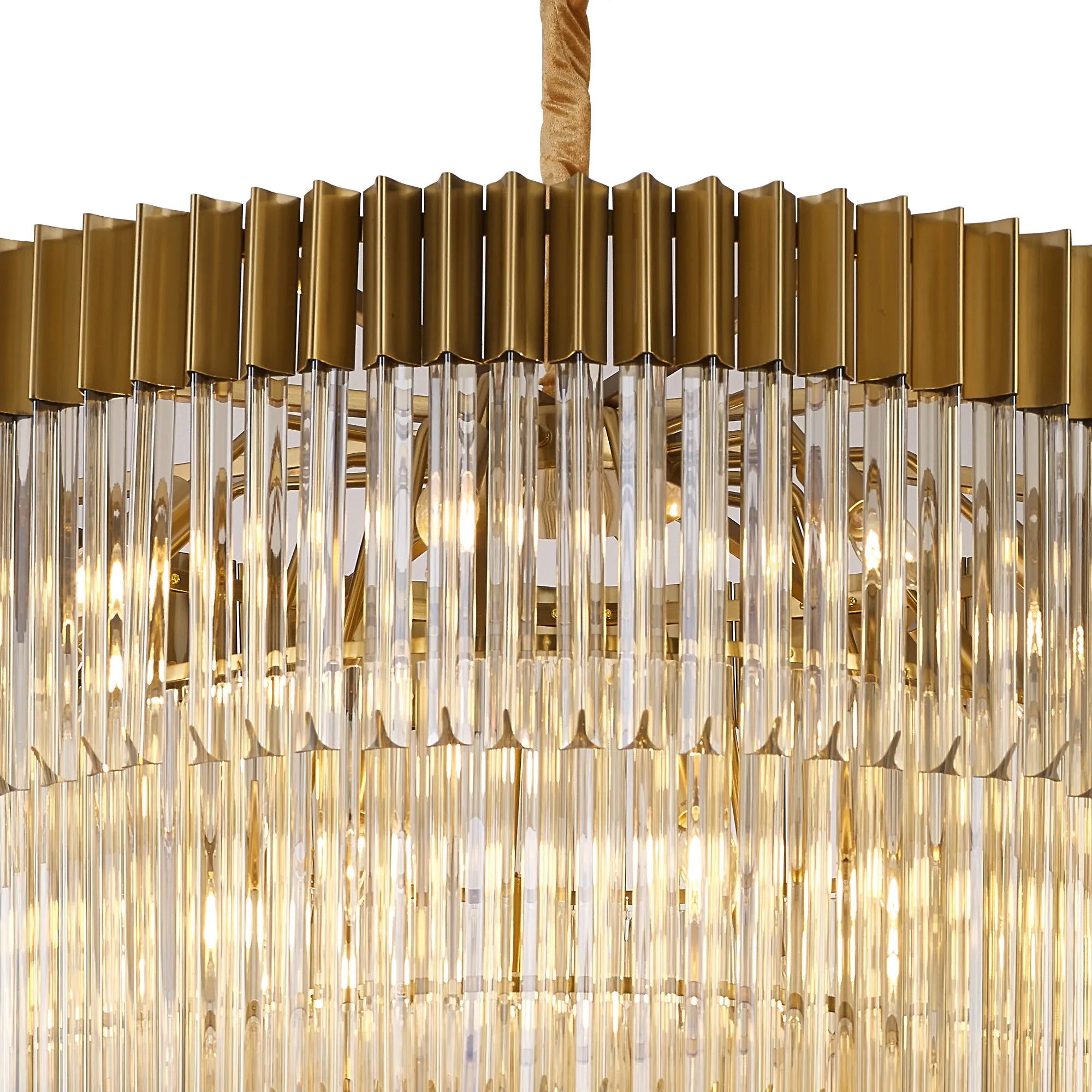 Cedar 96cm 5-Tier Pendant 23 Light - Brass & Cognac