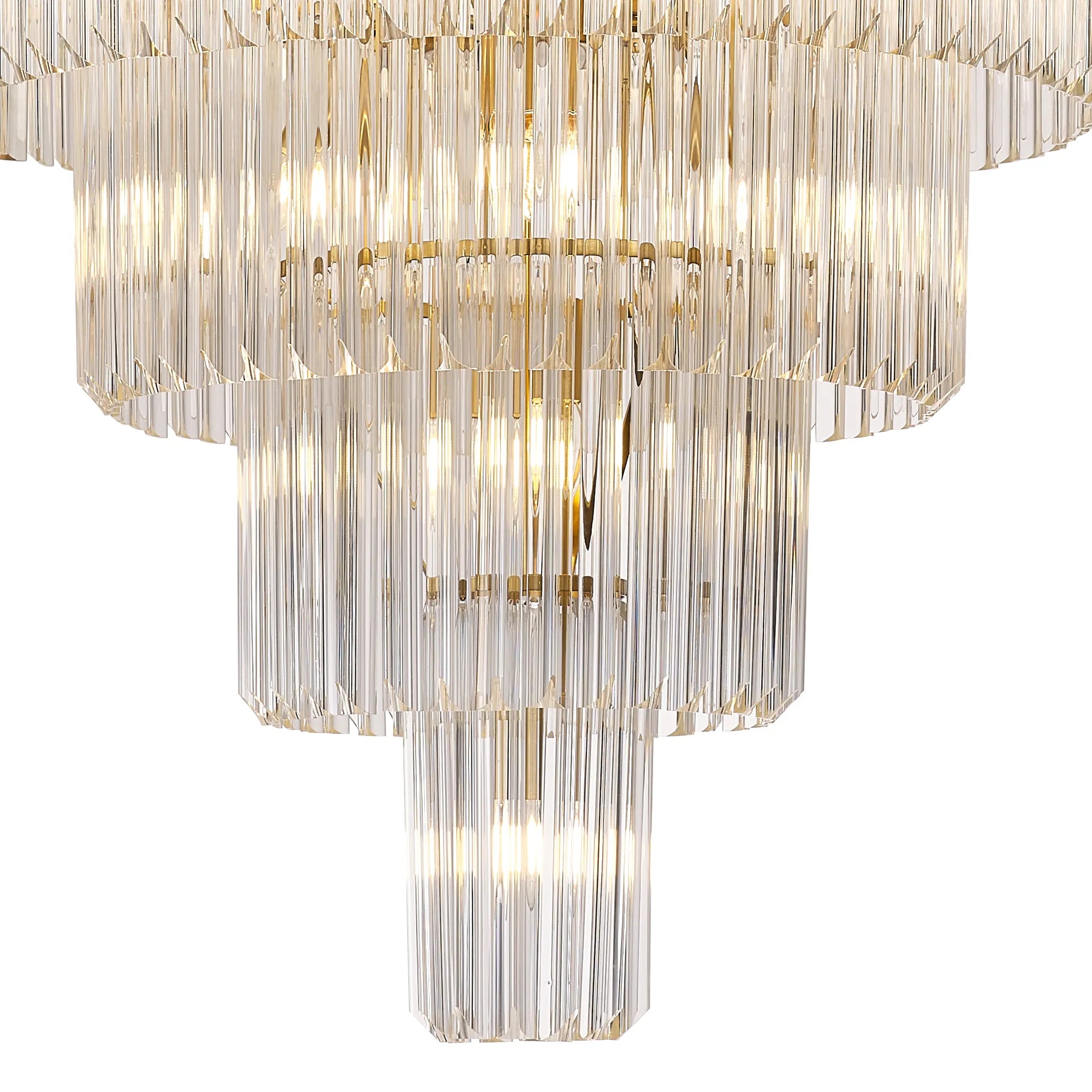 Cedar 96cm 5-Tier Pendant 23 Light - Brass & Clear