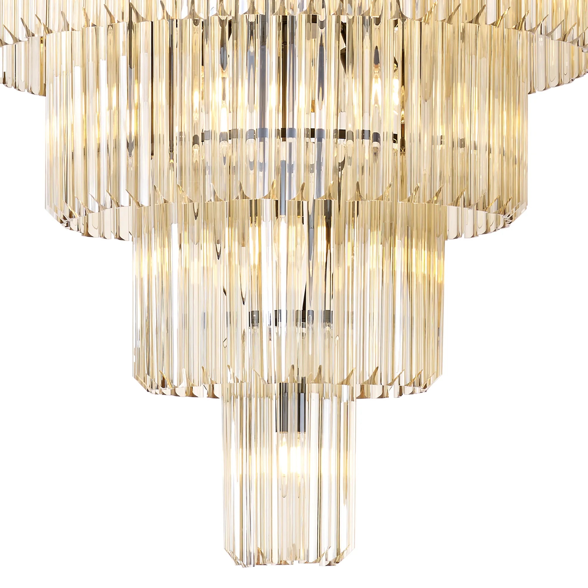 Cedar 96cm 5-Tier Pendant 23 Light - Matt Black & Cognac