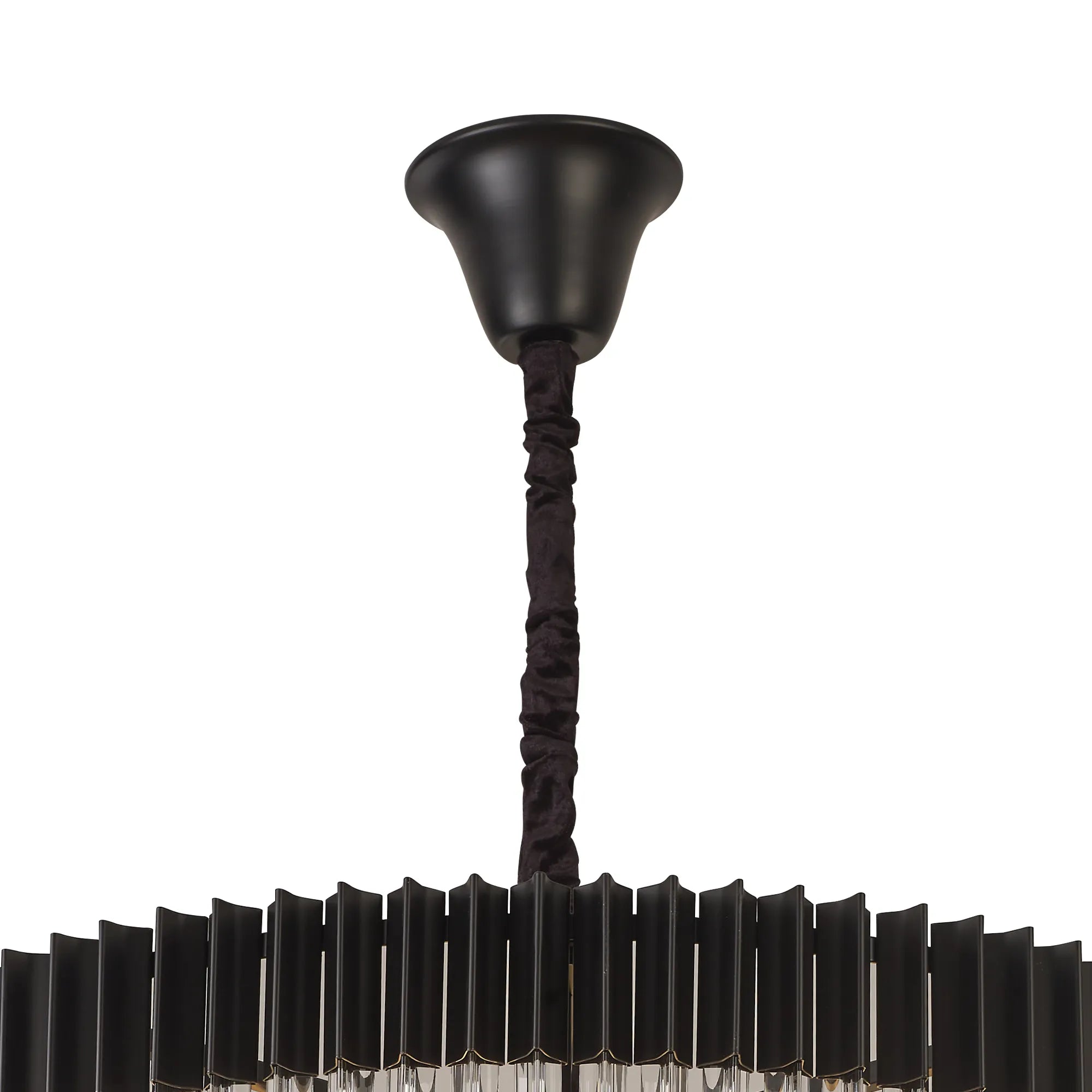 Cedar 96cm 5-Tier Pendant 23 Light - Matt Black & Clear