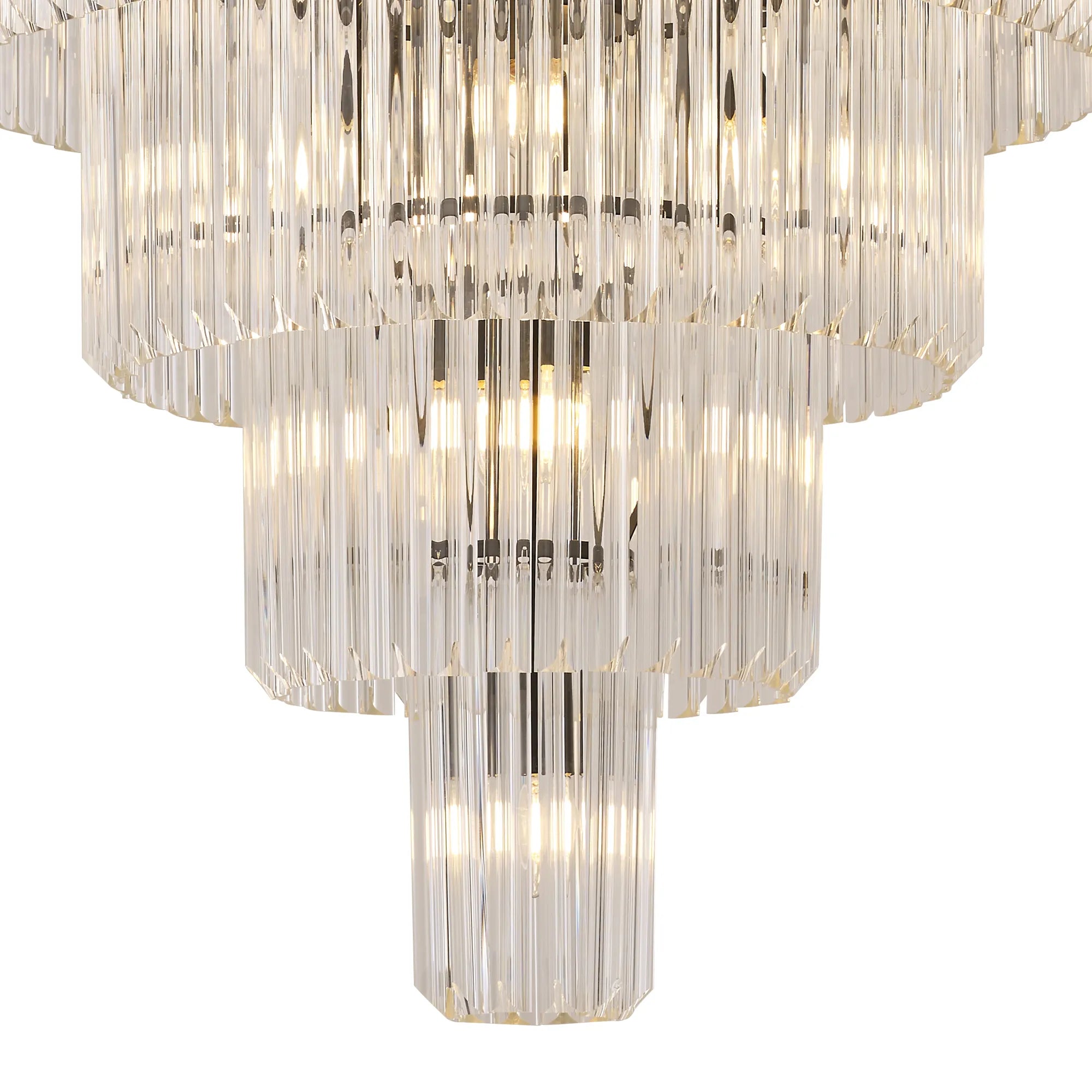 Cedar 96cm 5-Tier Pendant 23 Light - Matt Black & Clear