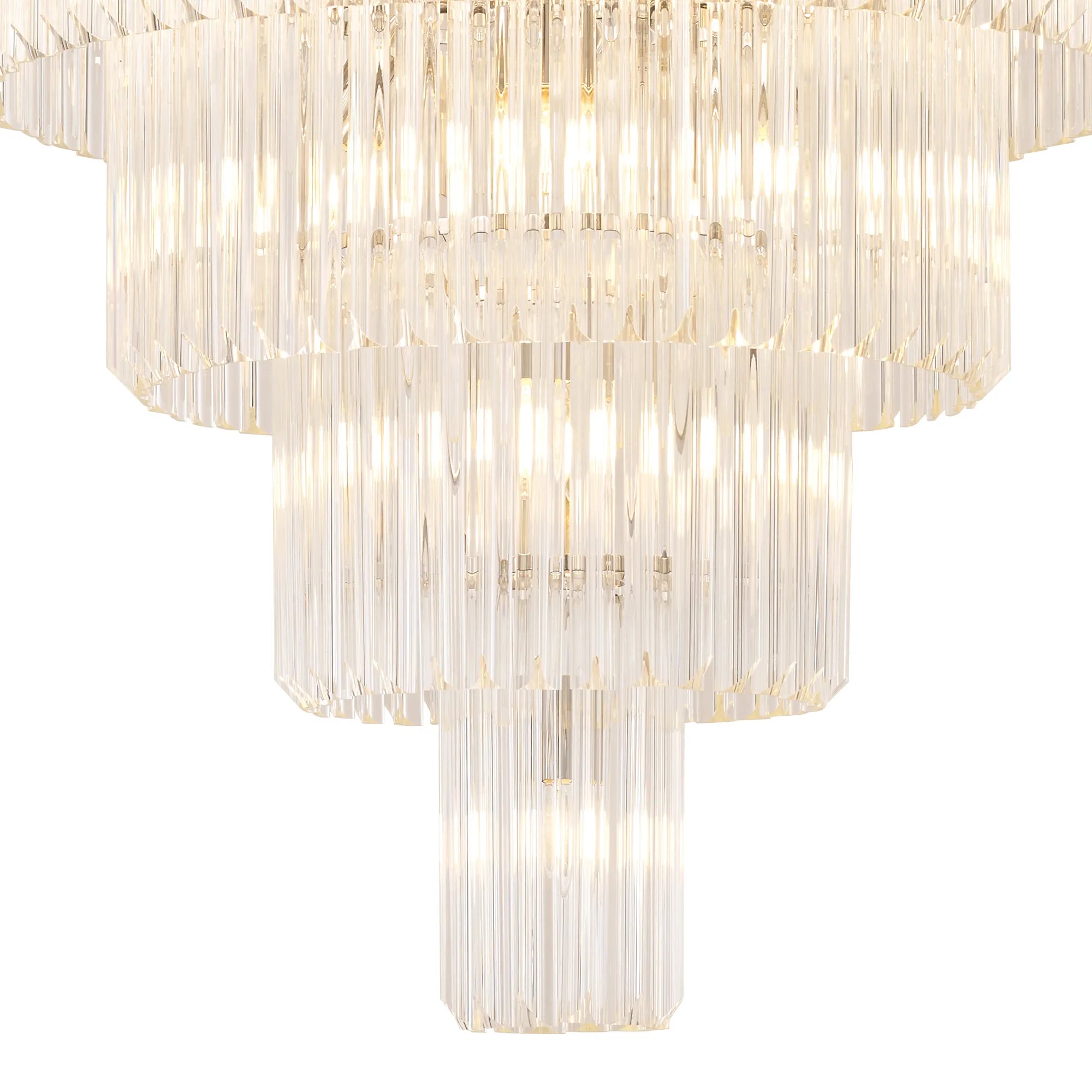 Cedar 96cm 5-Tier Pendant 23 Light - Polished Nickel & Clear