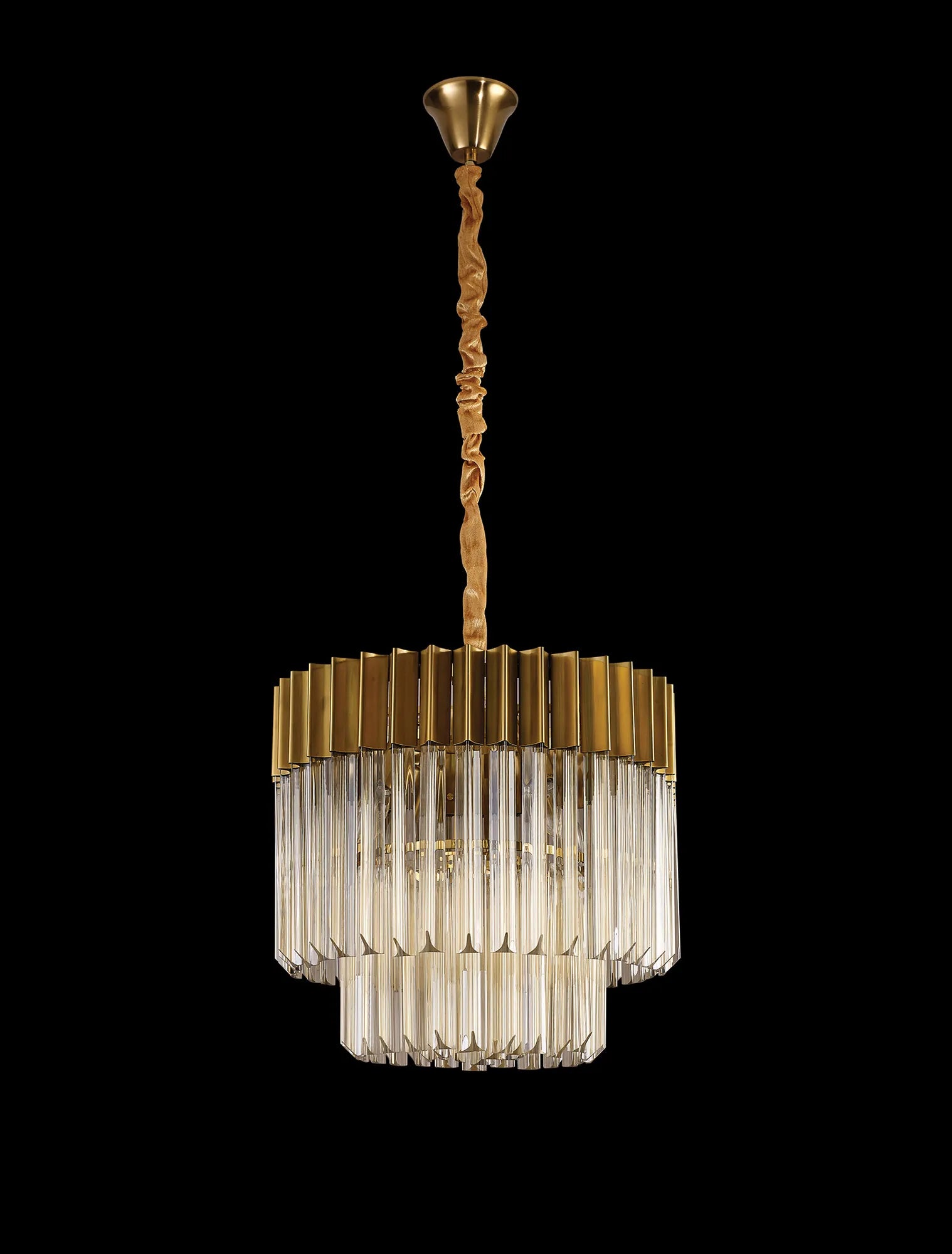 Cedar 45cm Pendant Round 5 Light - Brass & Cognac