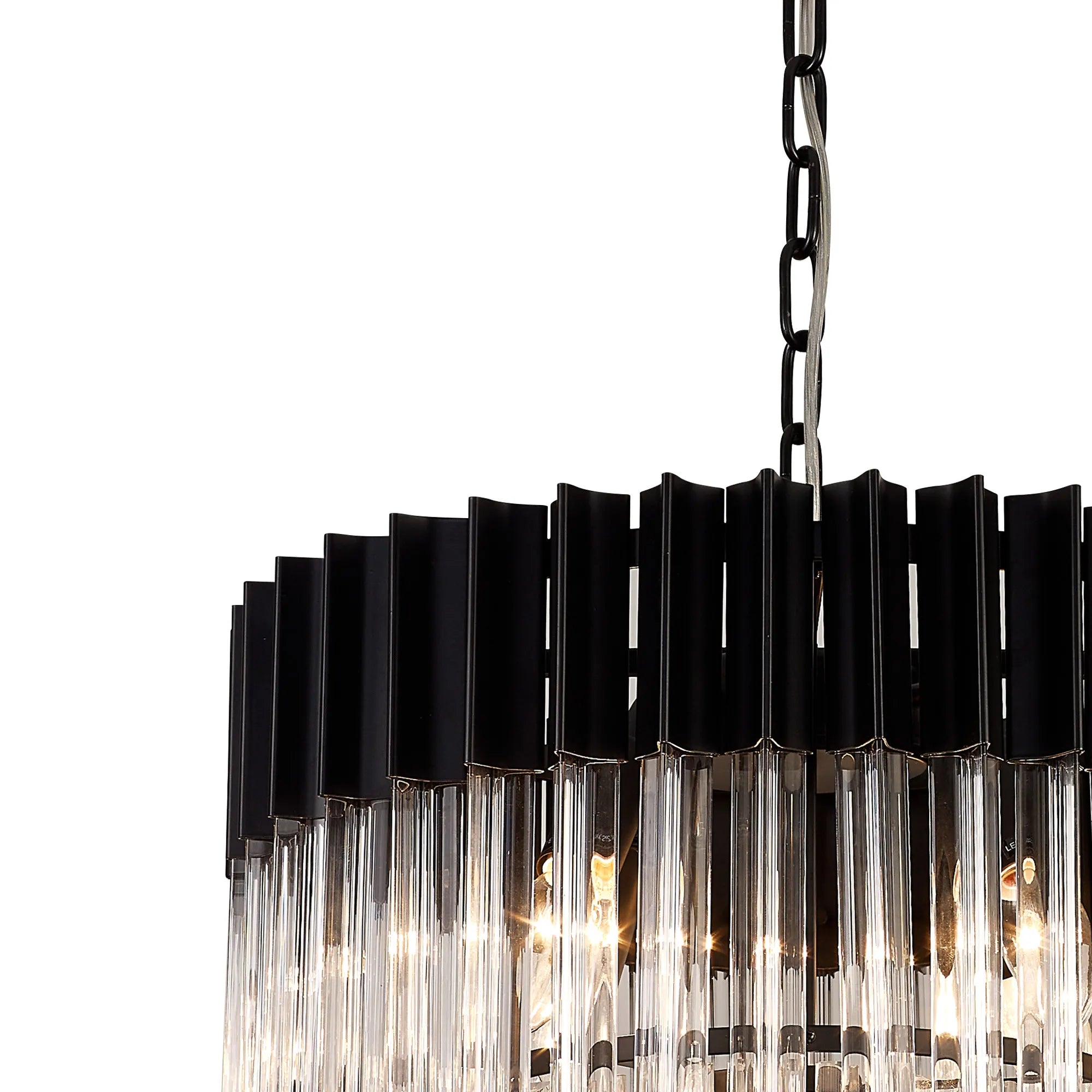 Cedar 45cm Pendant Round 5 Light - Matt Black & Clear
