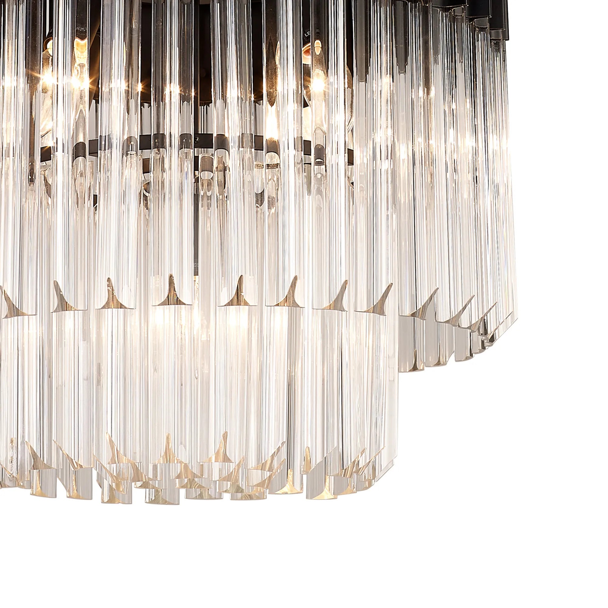 Cedar 45cm Pendant Round 5 Light - Matt Black & Clear