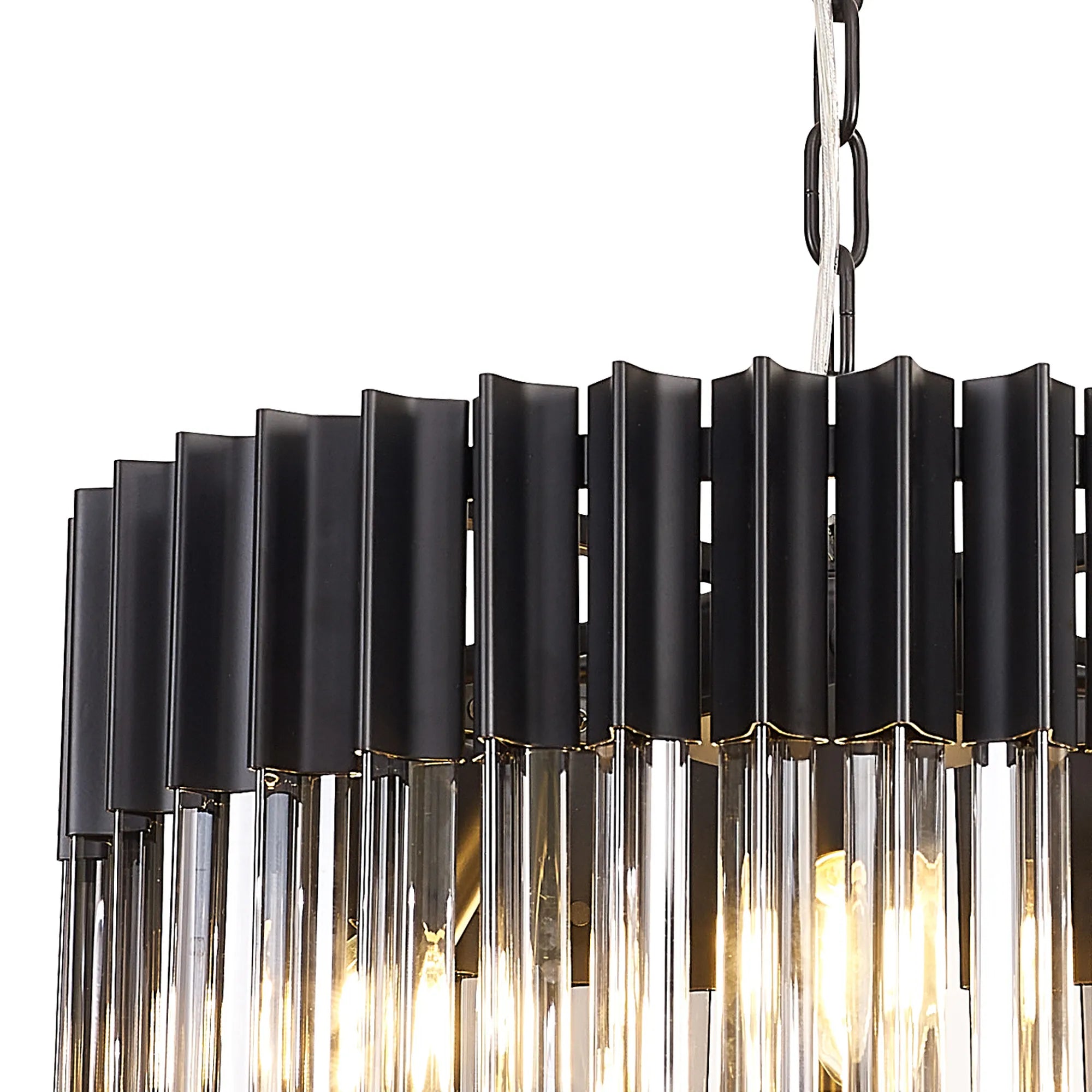 Cedar 45cm Pendant Round 5 Light - Matt Black & Smoked