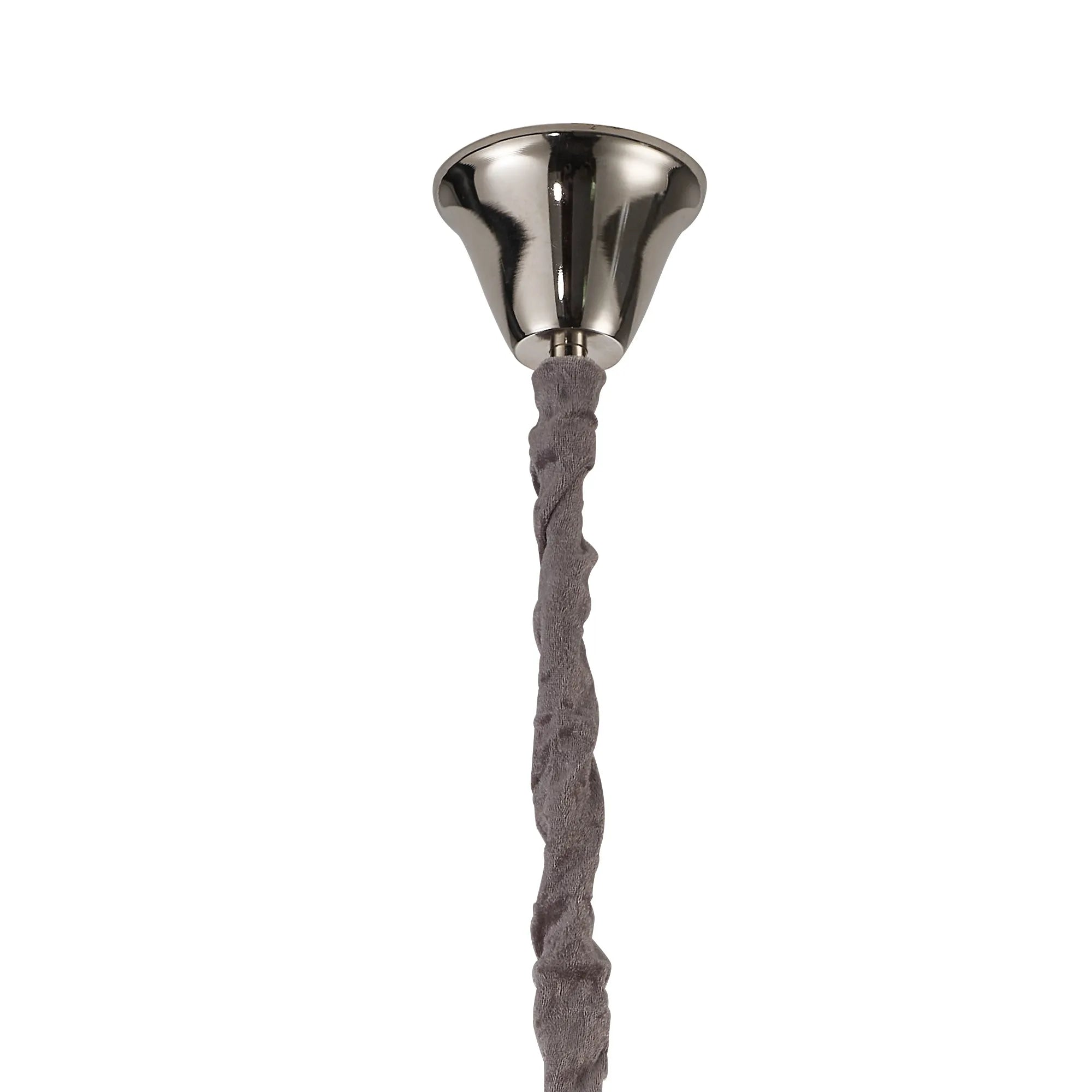 Cedar 45cm Pendant Round 5 Light - Polished Nickel & Cognac