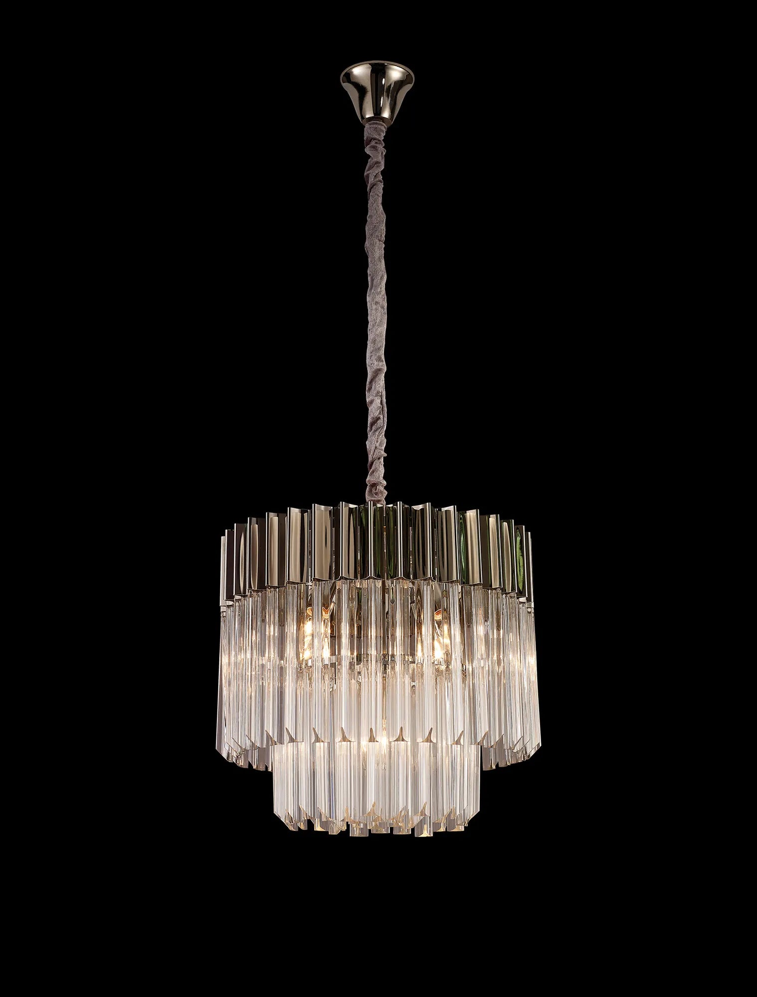 Cedar 45cm Pendant Round 5 Light - Polished Nickel & Clear