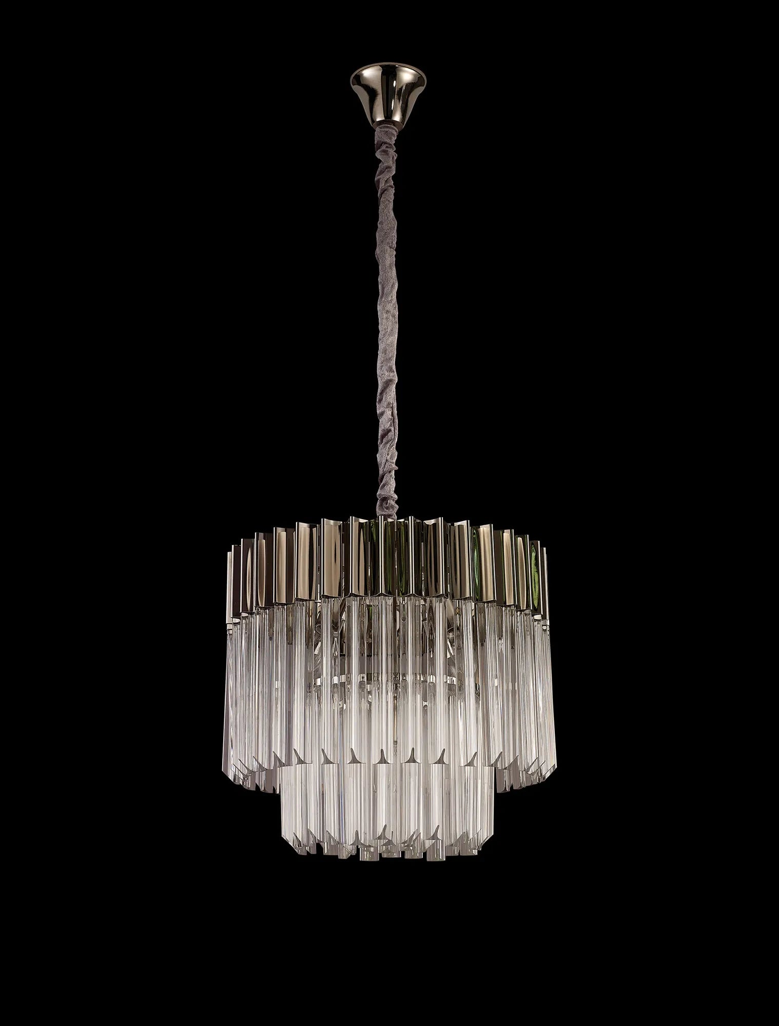 Cedar 45cm Pendant Round 5 Light - Polished Nickel & Clear