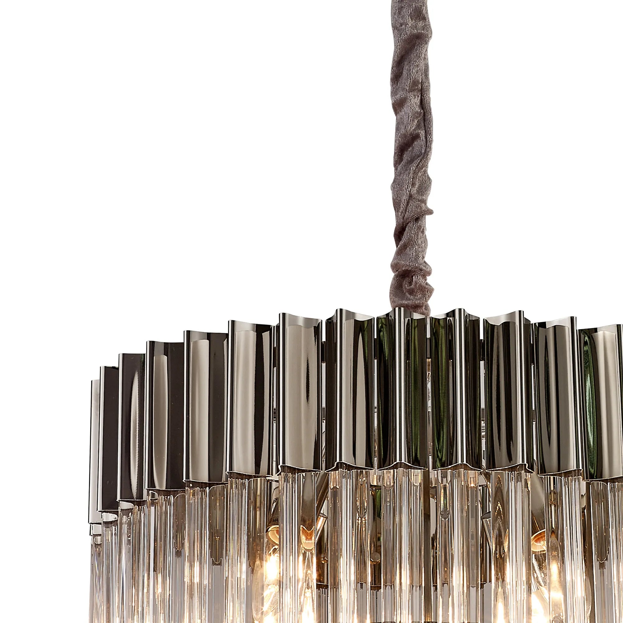 Cedar 45cm Pendant Round 5 Light - Polished Nickel & Clear
