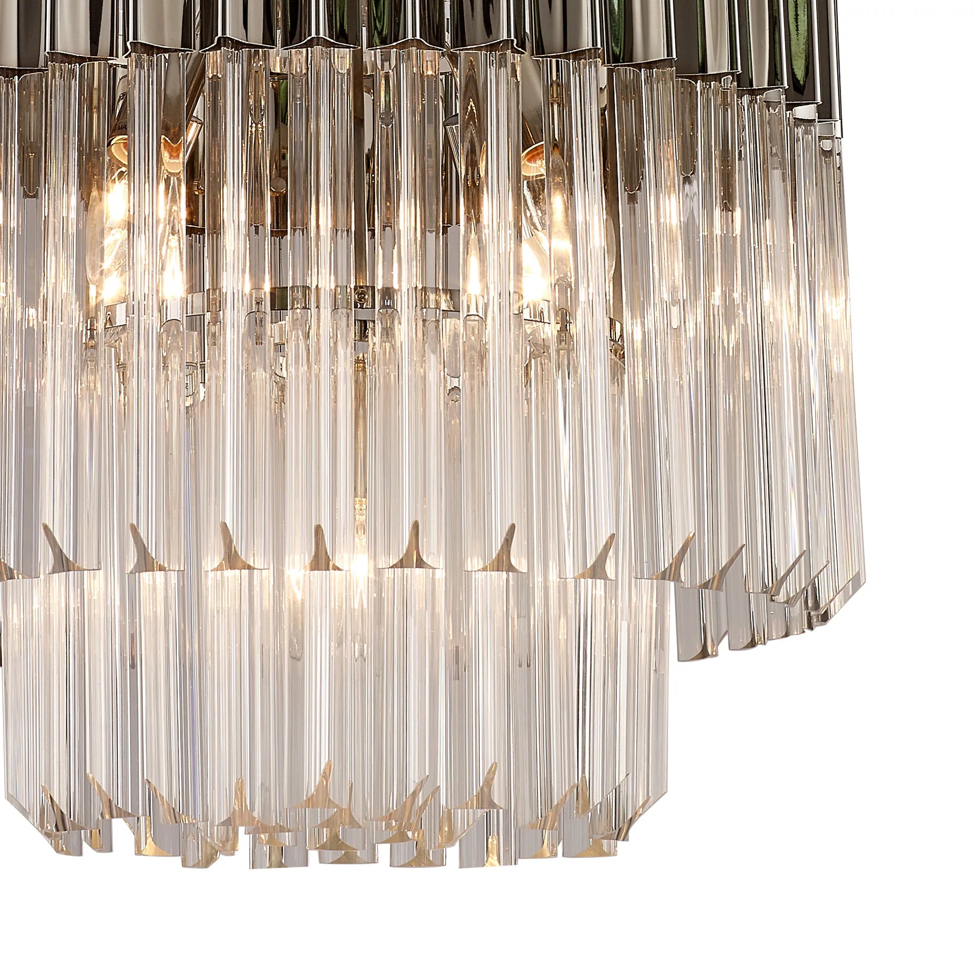 Cedar 45cm Pendant Round 5 Light - Polished Nickel & Clear