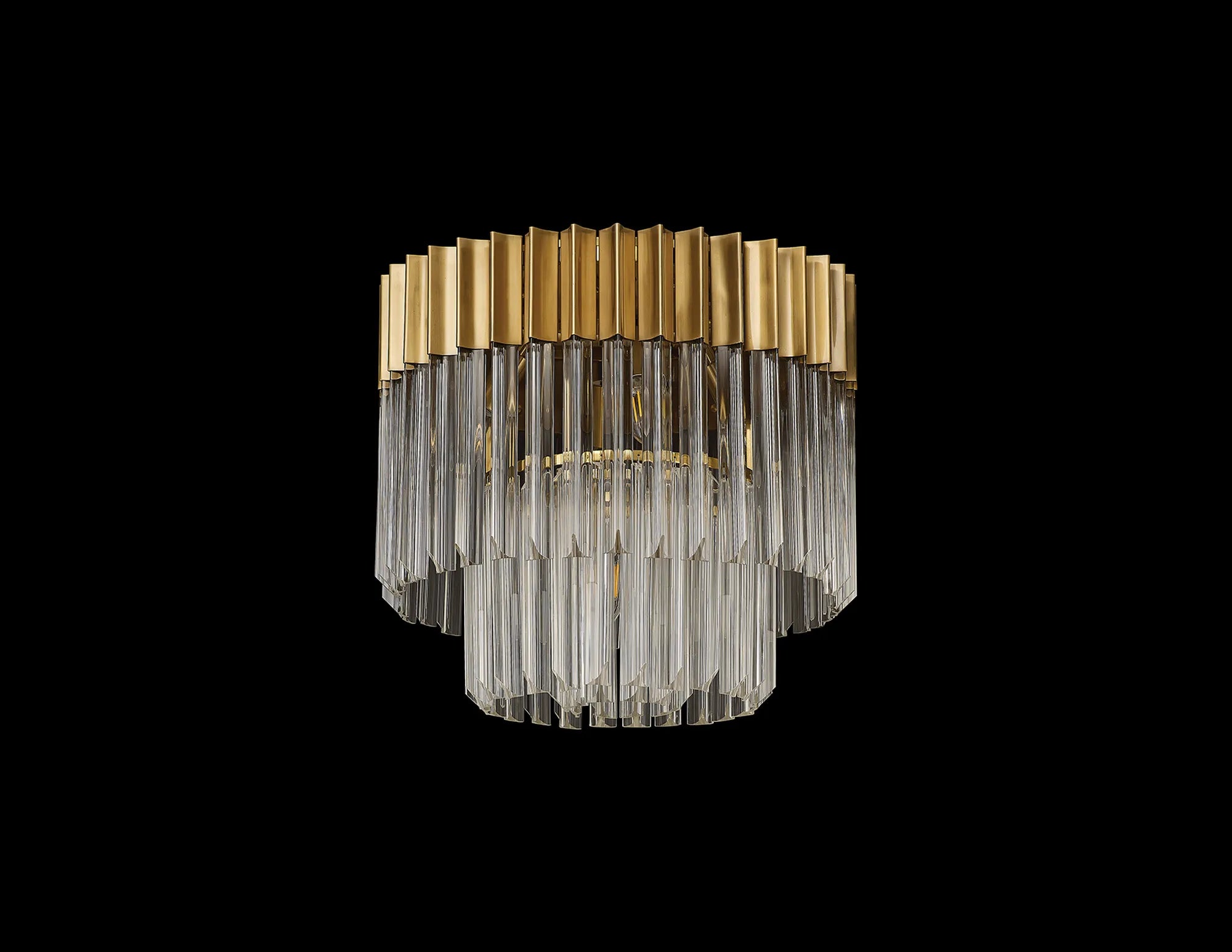 Cedar 45cm Flush Ceiling Round 5 Light - Brass & Clear