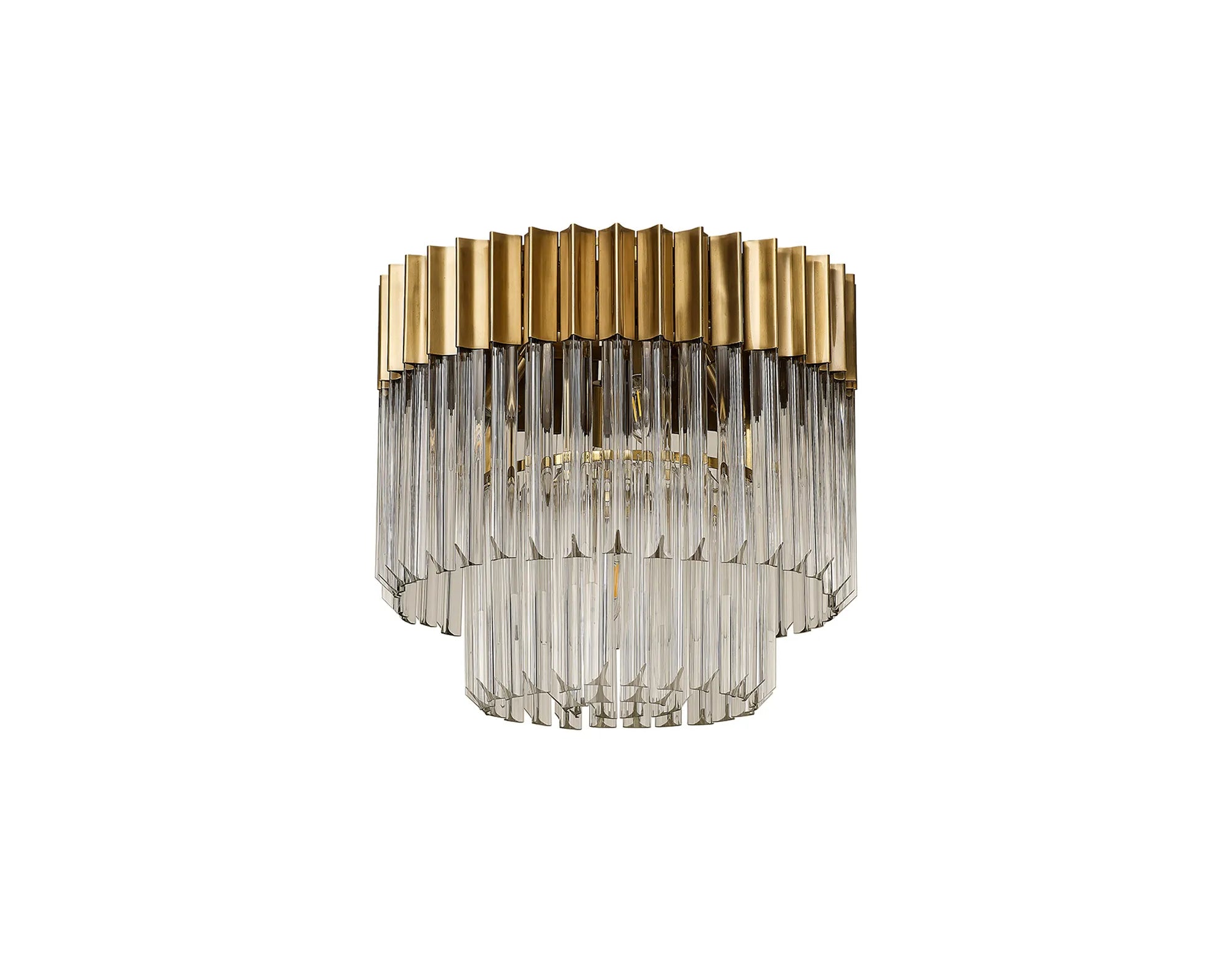 Cedar 45cm Flush Ceiling Round 5 Light - Brass & Clear