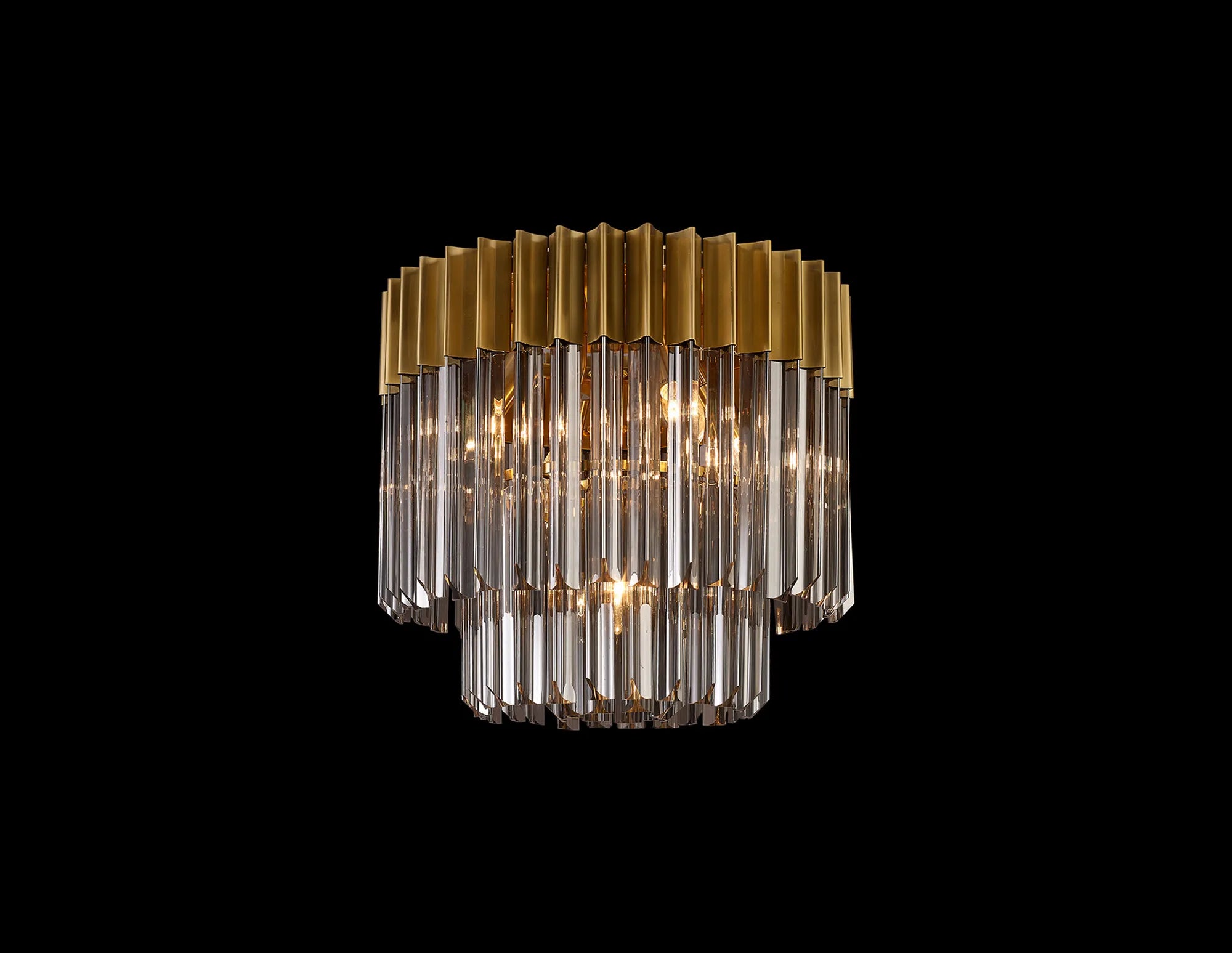 Cedar 45cm Flush Ceiling Round 5 Light - Brass & Smoked