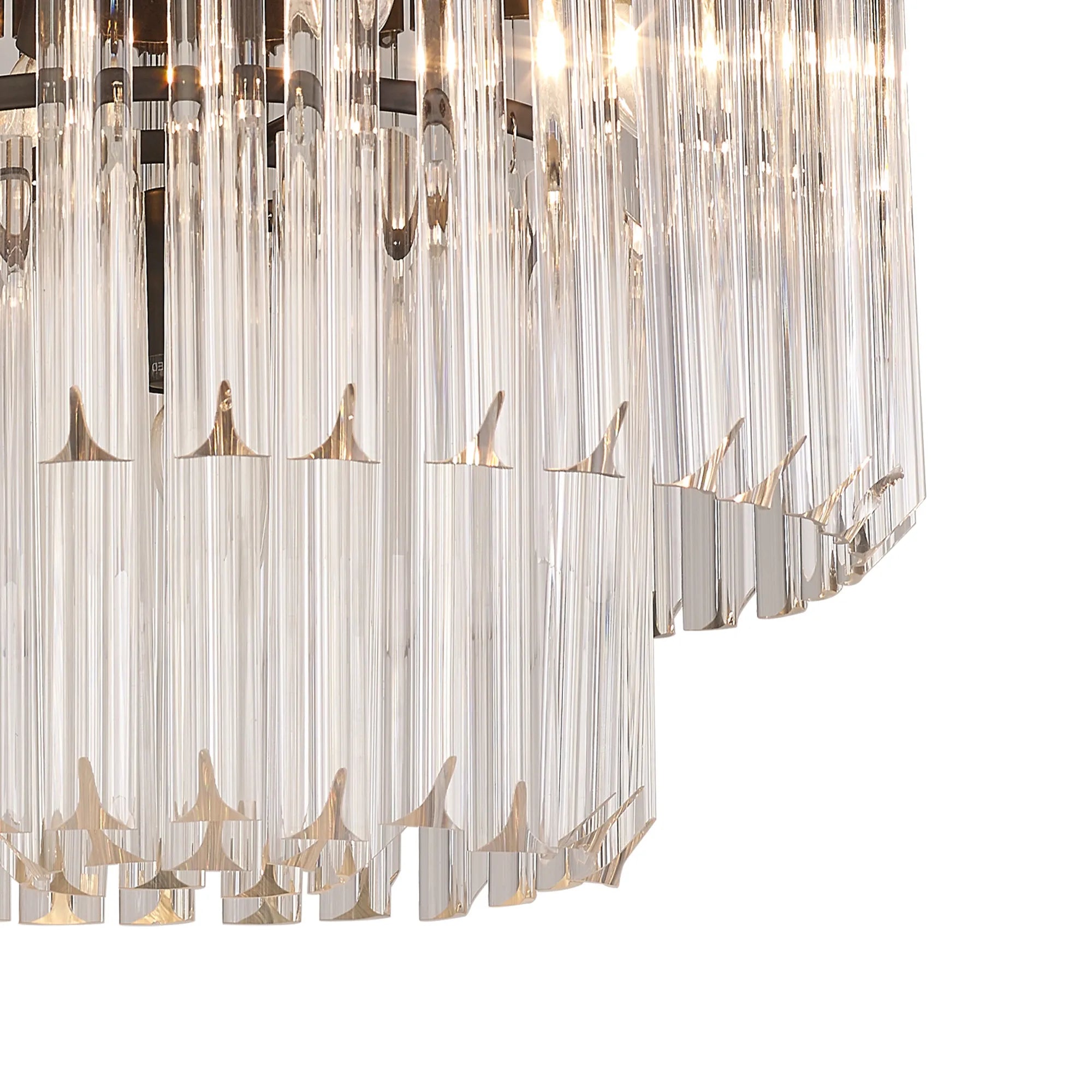 Cedar 45cm Flush Ceiling Round 5 Light - Matt Black & Clear