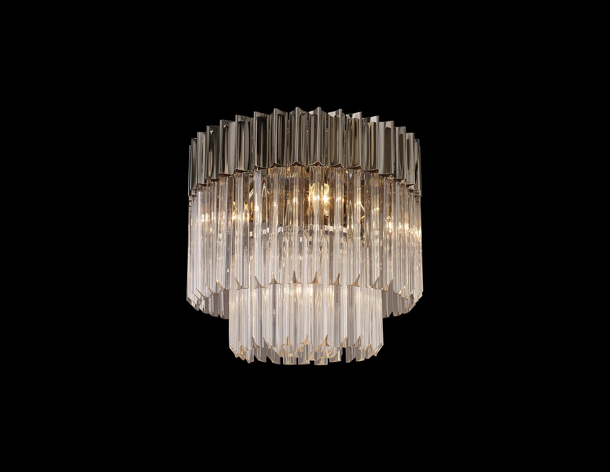 Cedar 45cm Flush Ceiling Round 5 Light - Polished Nickel & Clear