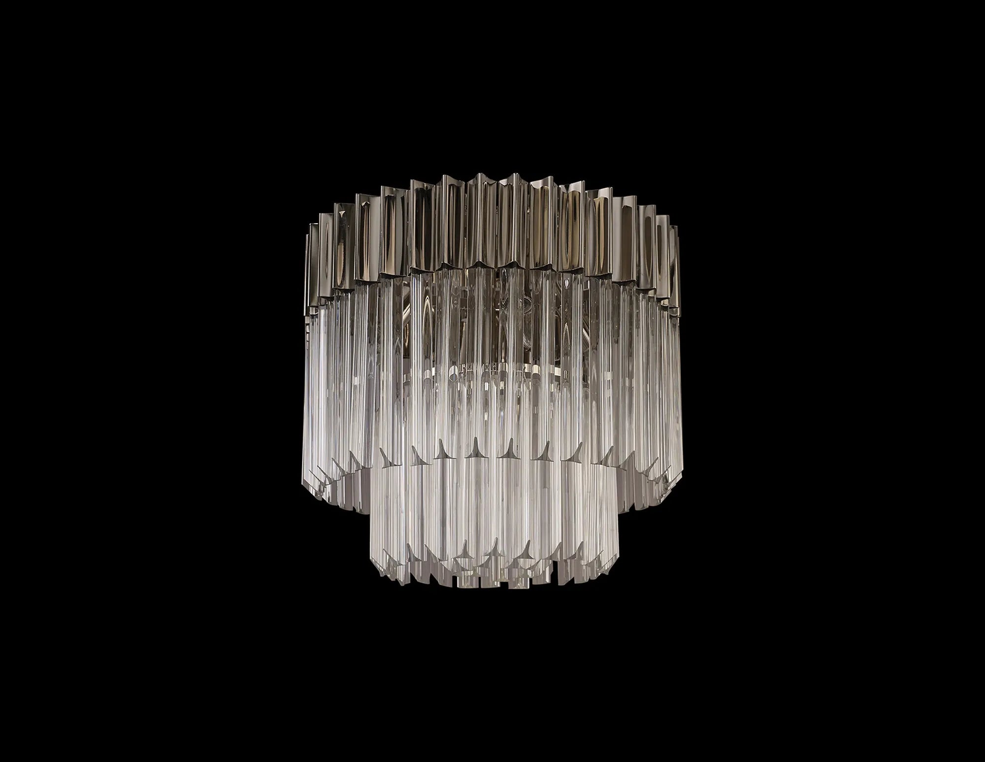 Cedar 45cm Flush Ceiling Round 5 Light - Polished Nickel & Clear