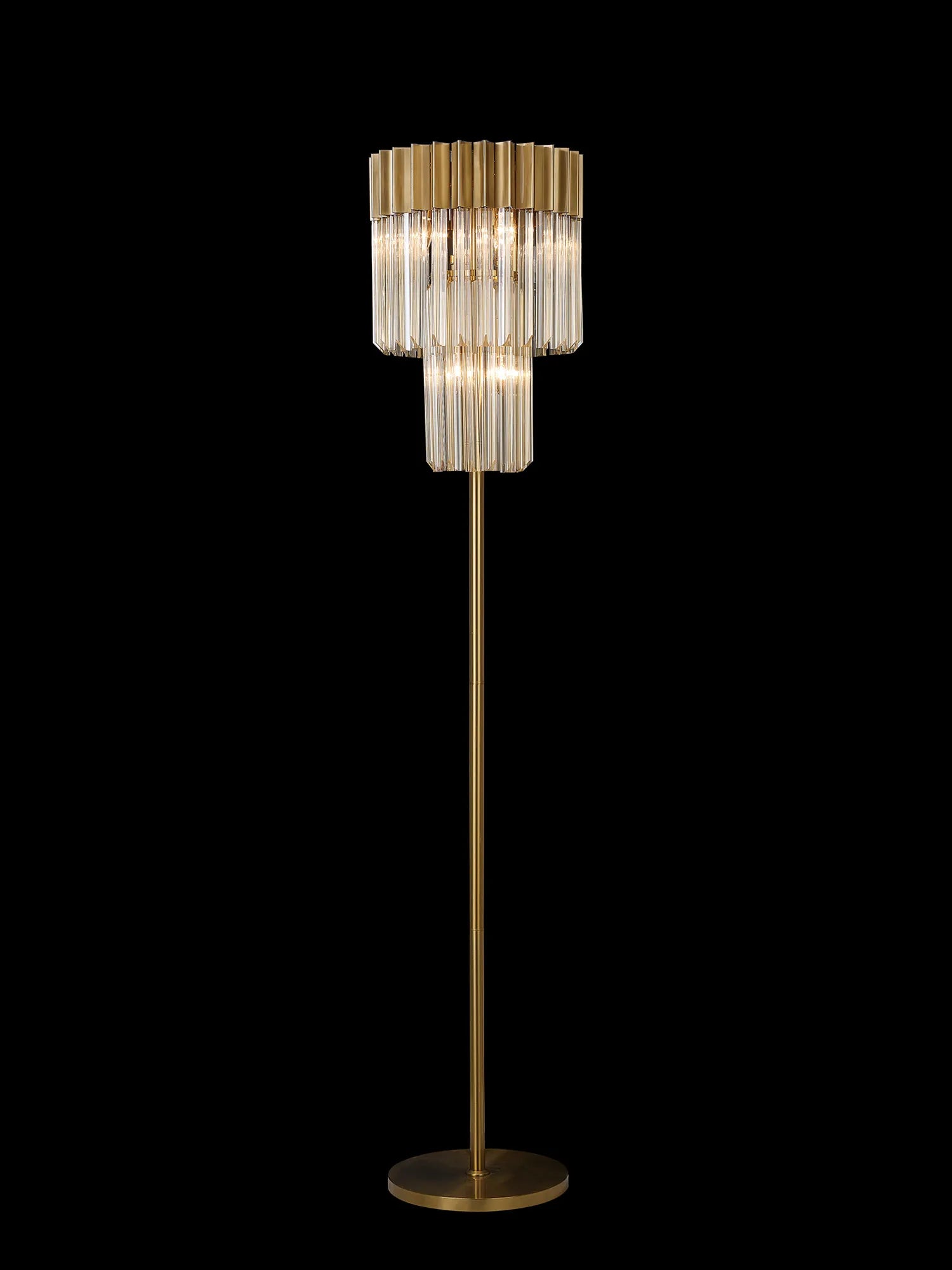 Cedar 168cm Floor Lamp 5 Light - Brass & Cognac