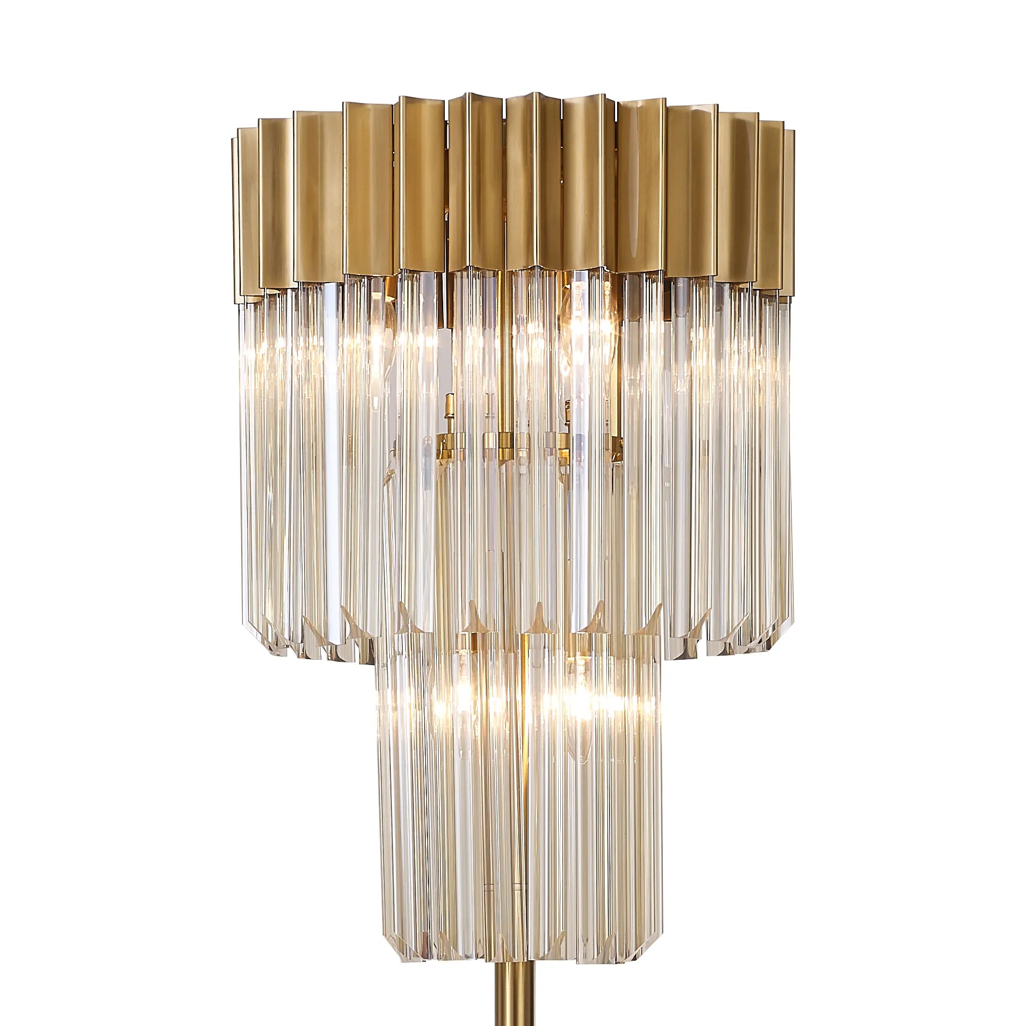 Cedar 168cm Floor Lamp 5 Light - Brass & Cognac