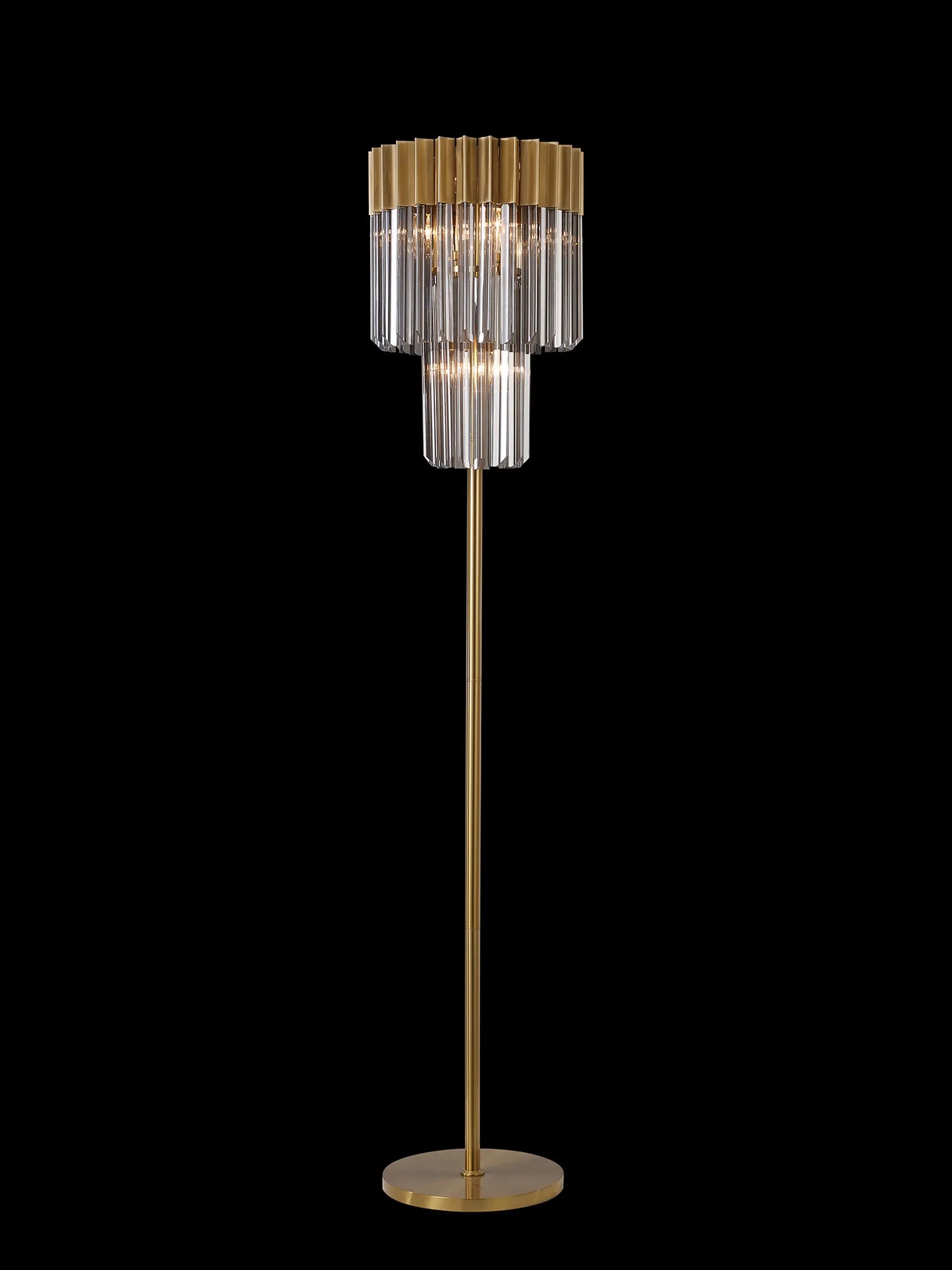 Cedar 168cm Floor Lamp 5 Light - Brass & Smoked