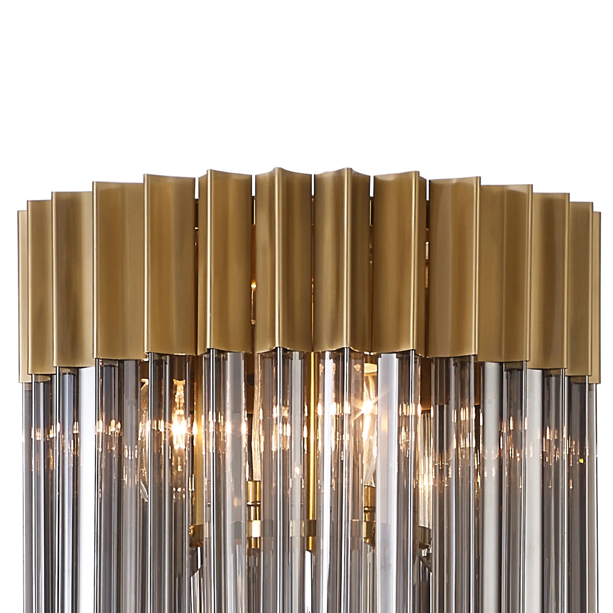 Cedar 168cm Floor Lamp 5 Light - Brass & Smoked