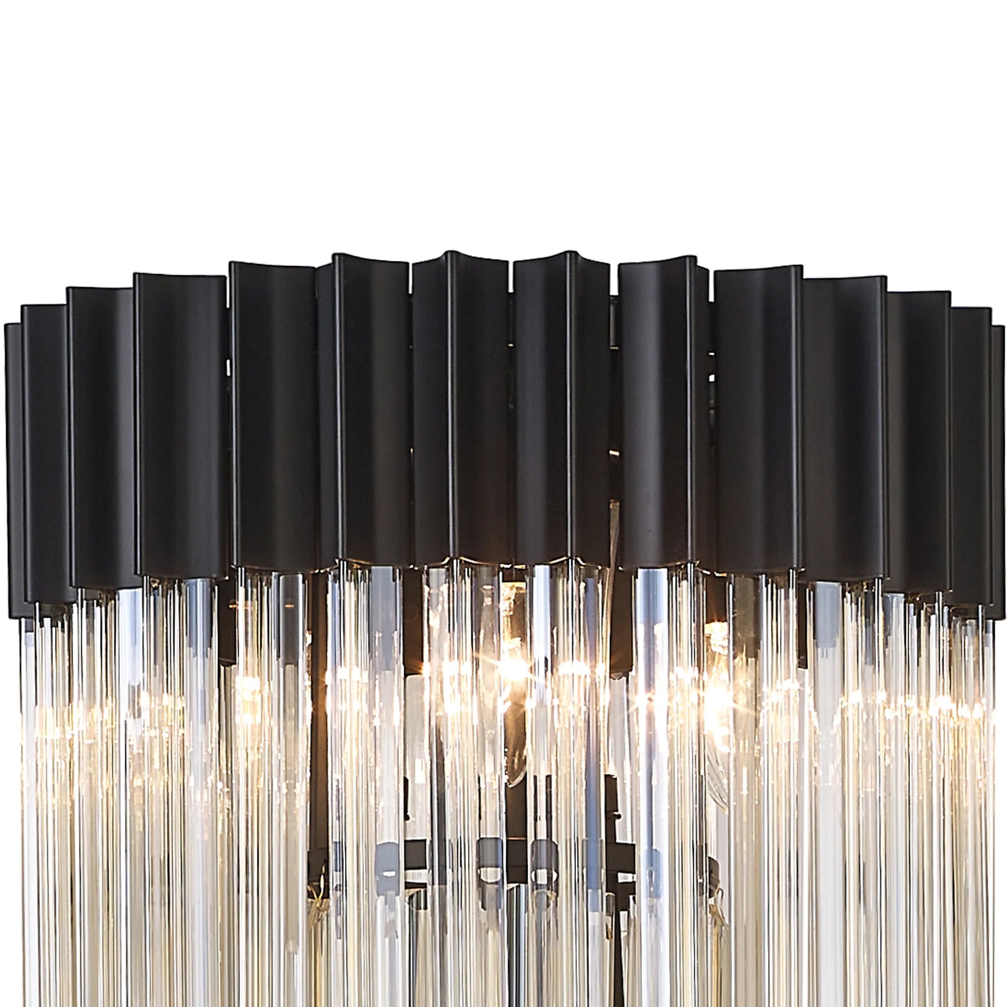 Cedar 168cm Floor Lamp 5 Light - Matt Black & Cognac