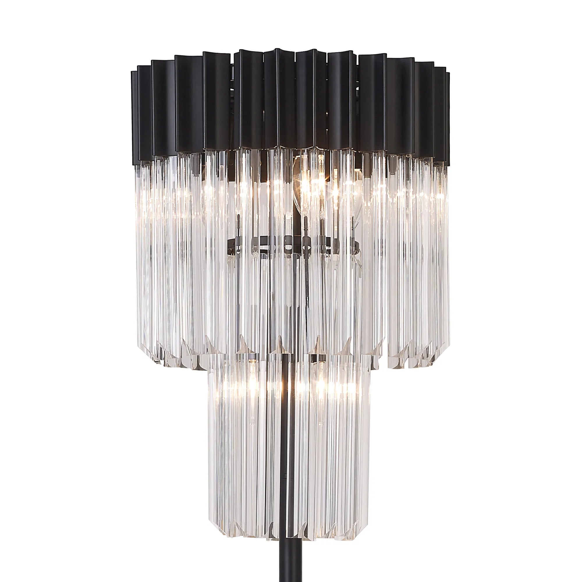 Cedar 168cm Floor Lamp 5 Light - Matt Black & Clear
