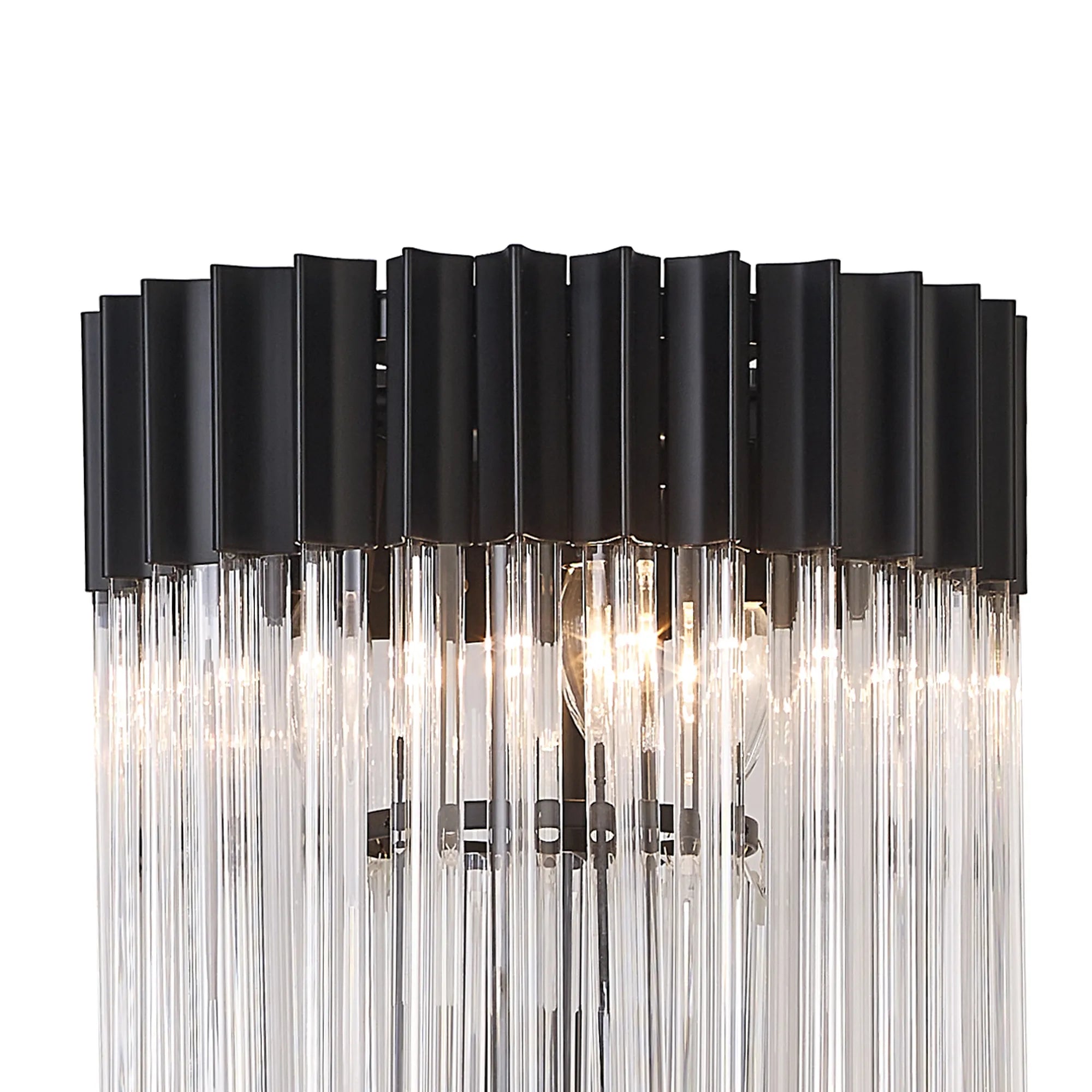 Cedar 168cm Floor Lamp 5 Light - Matt Black & Clear