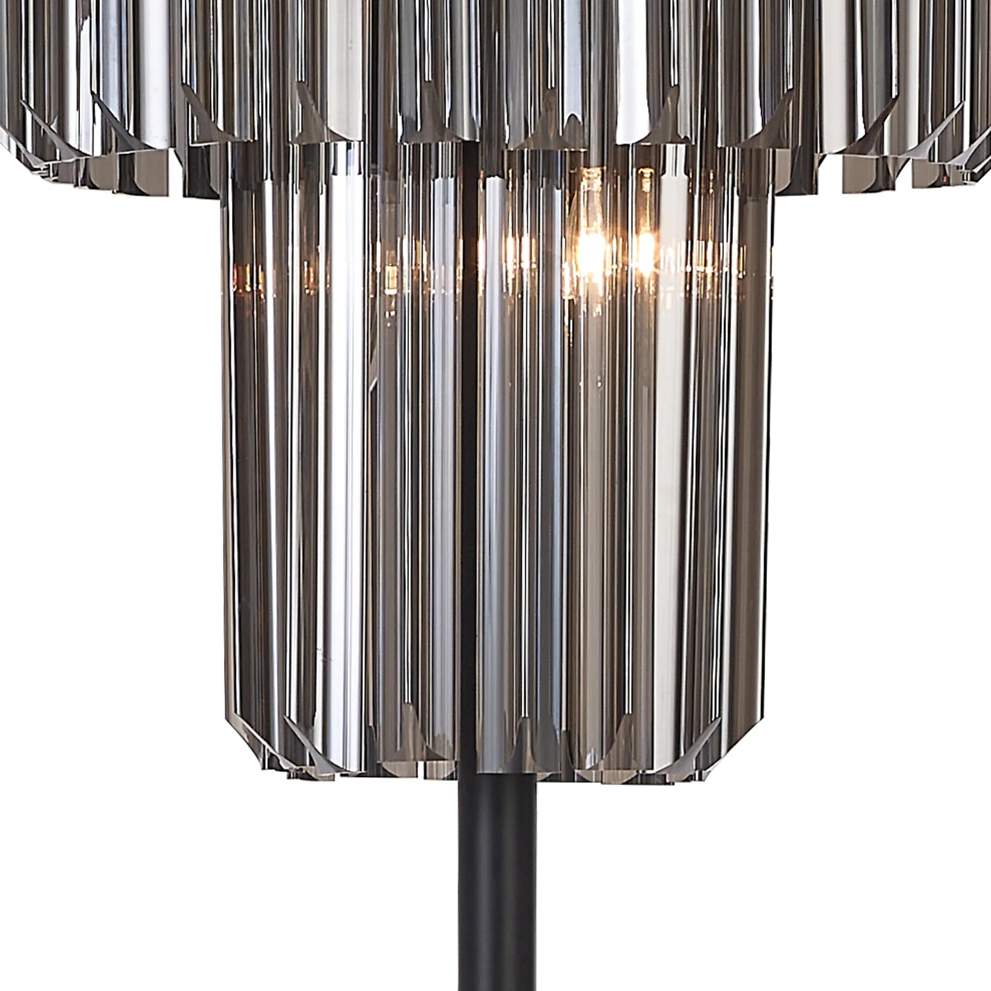 Cedar 168cm Floor Lamp 5 Light - Matt Black & Smoked