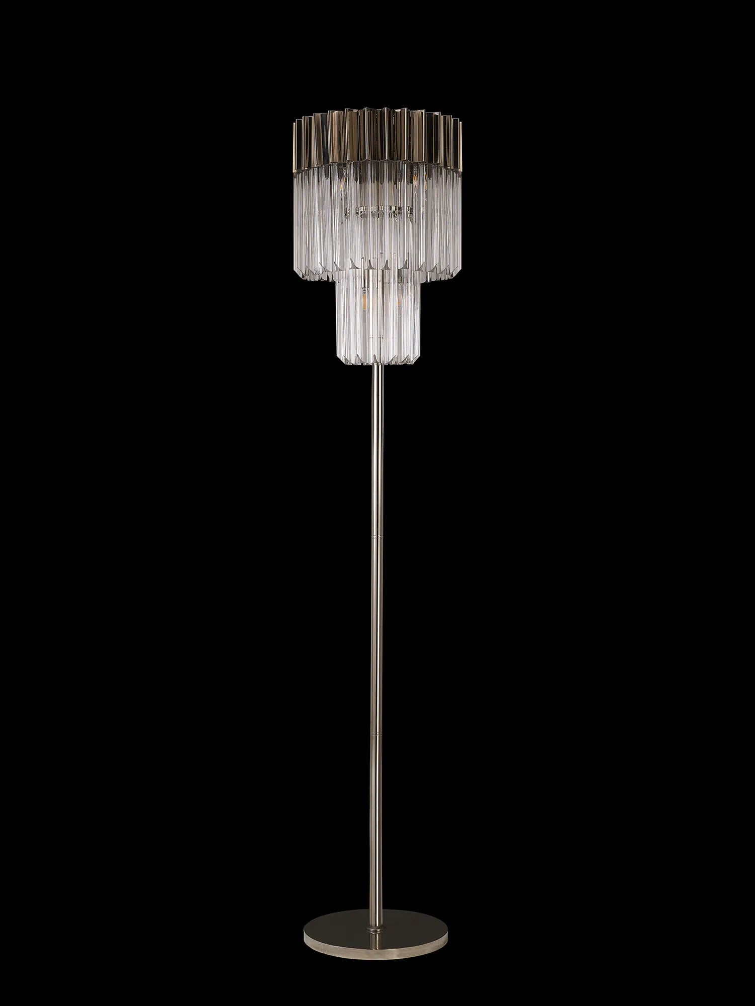Cedar 168cm Floor Lamp 5 Light - Polished Nickel & Clear