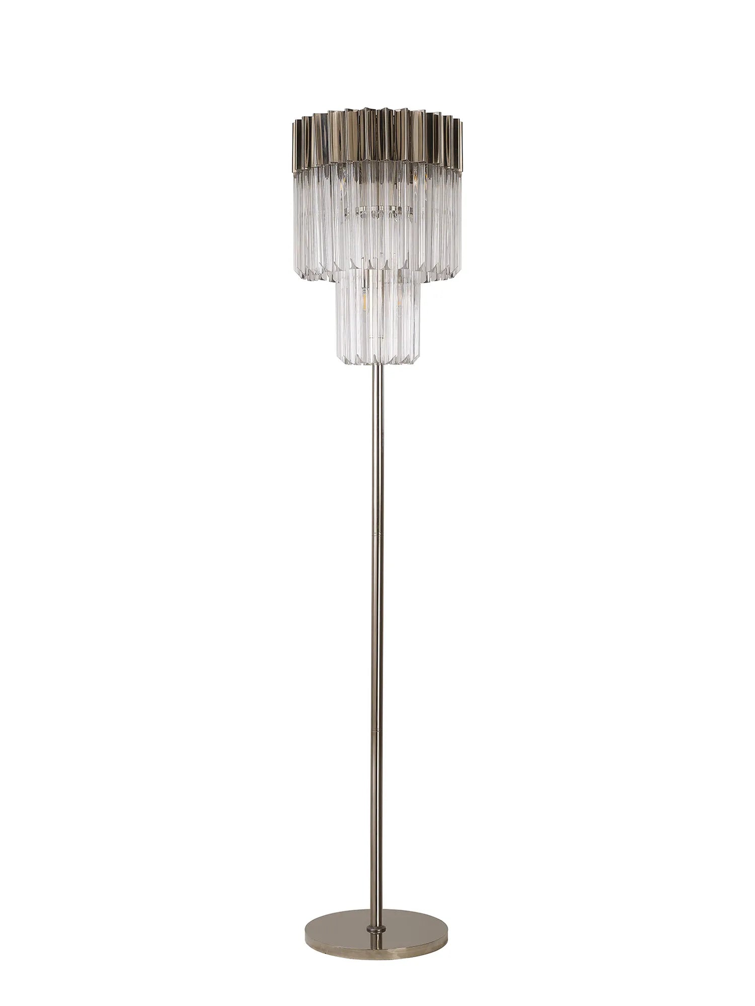 Cedar 168cm Floor Lamp 5 Light - Polished Nickel & Clear