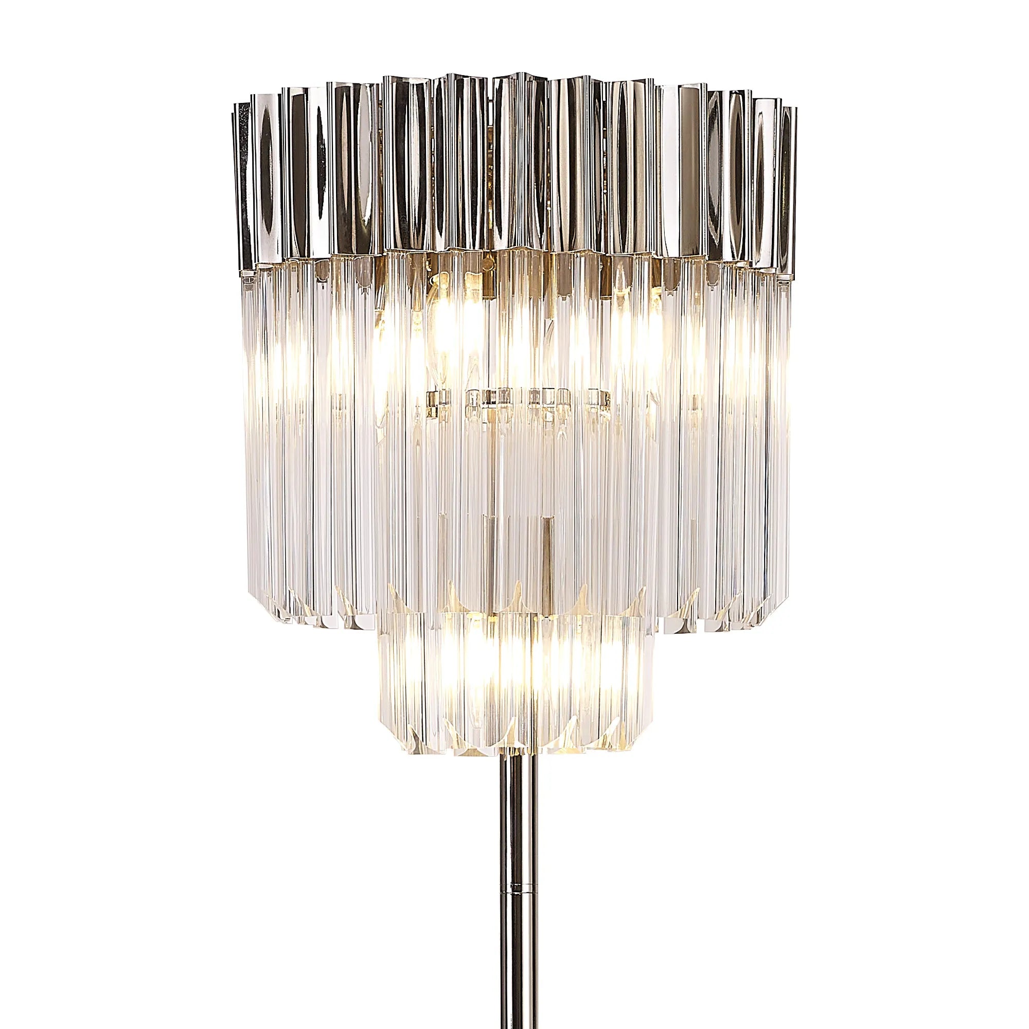 Cedar 168cm Floor Lamp 5 Light - Polished Nickel & Clear