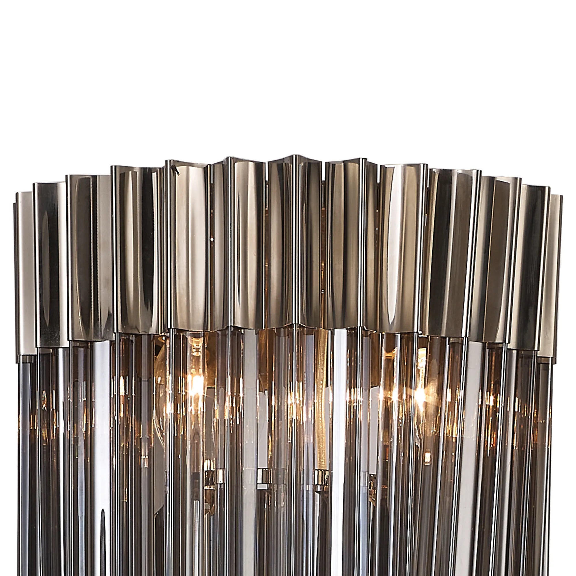 Cedar 168cm Floor Lamp 5 Light - Polished Nickel & Smoked