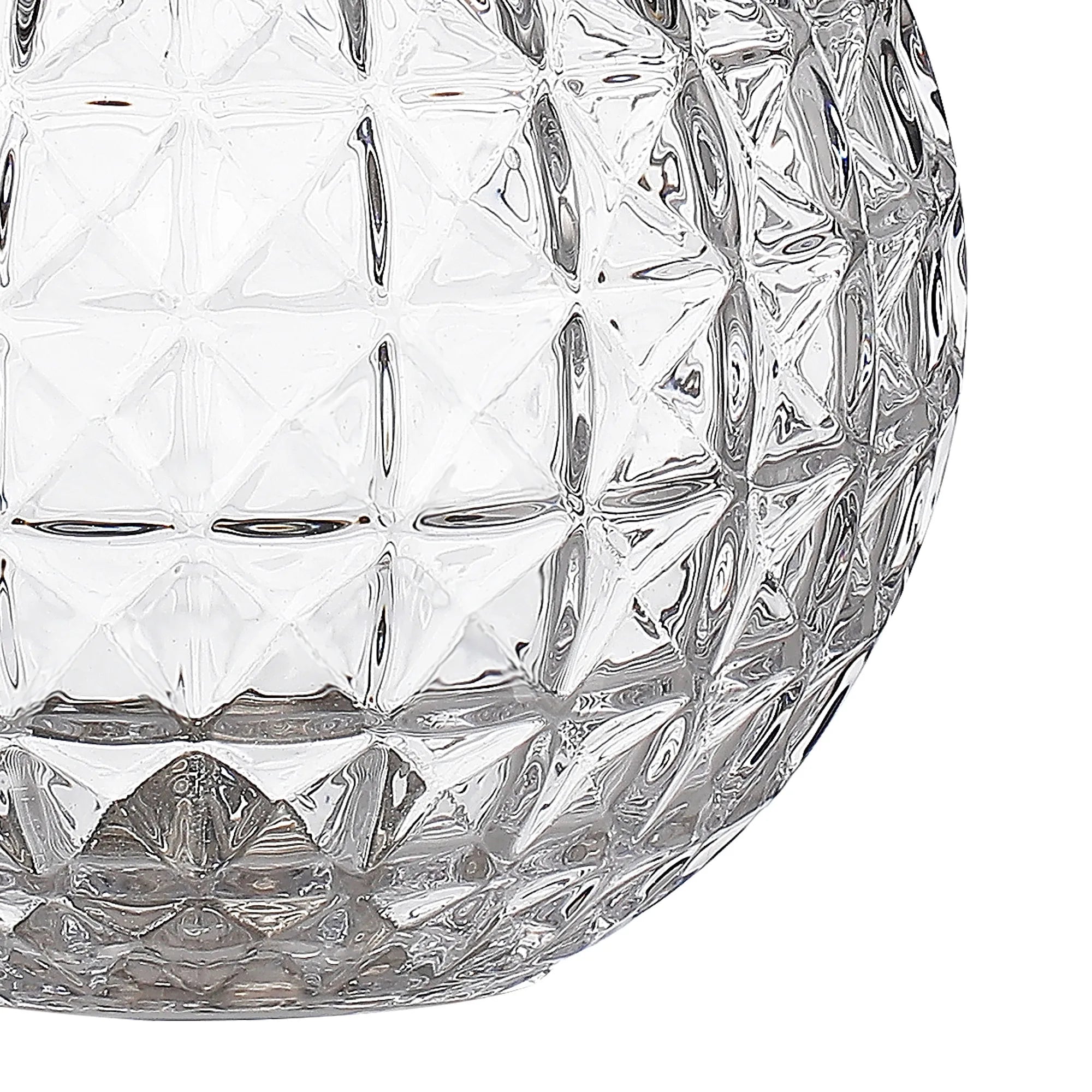 Dene 12cm Cross Pattern Round Glass Shade (E) Clear