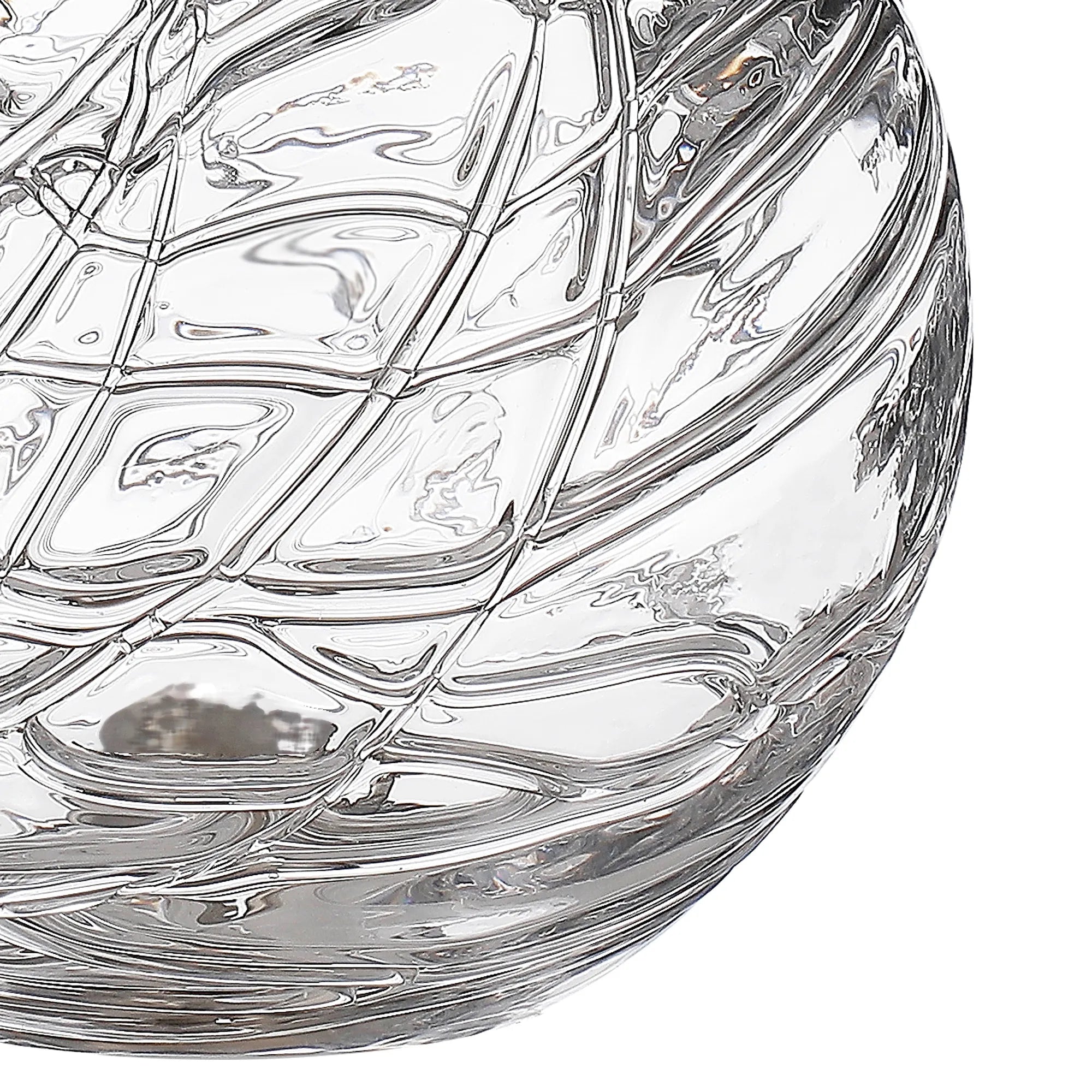 Dene 12cm Dune Effect Round Glass Shade (F) Clear