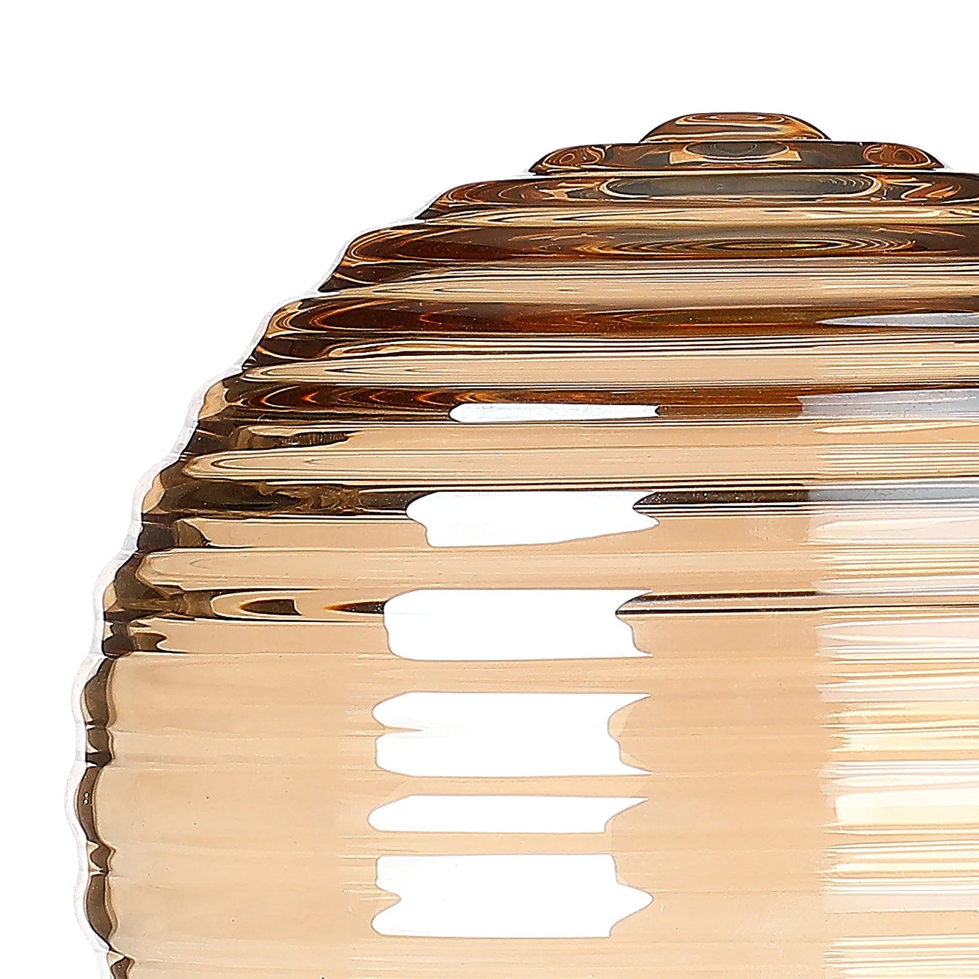 Dene 12cm Ribbed Round Glass Shade (B) Amber