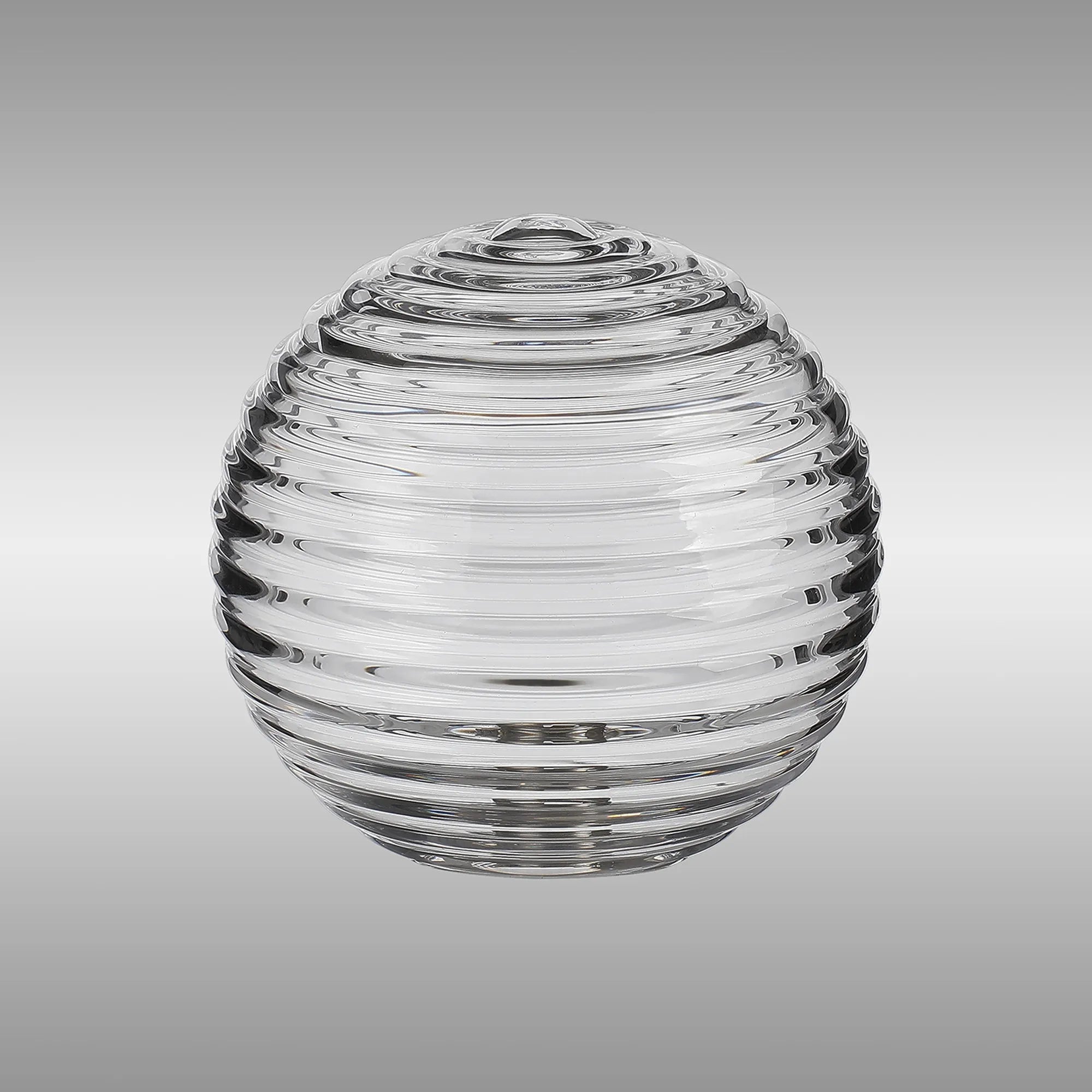 Dene 12cm Ribbed Round Glass Shade (B) Clear