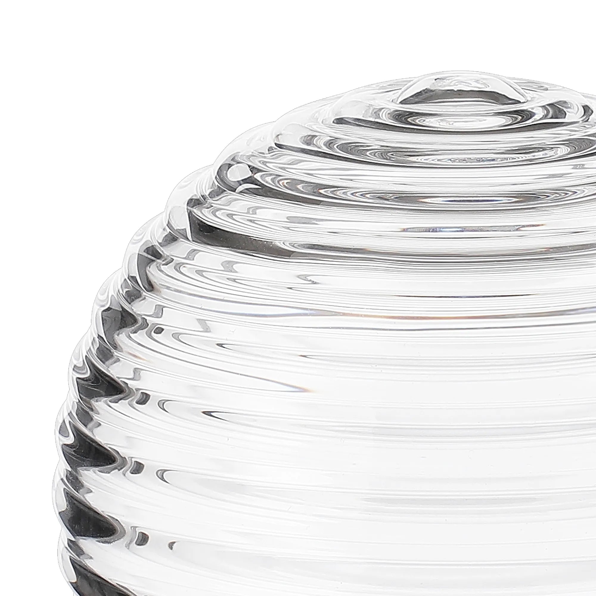 Dene 12cm Ribbed Round Glass Shade (B) Clear