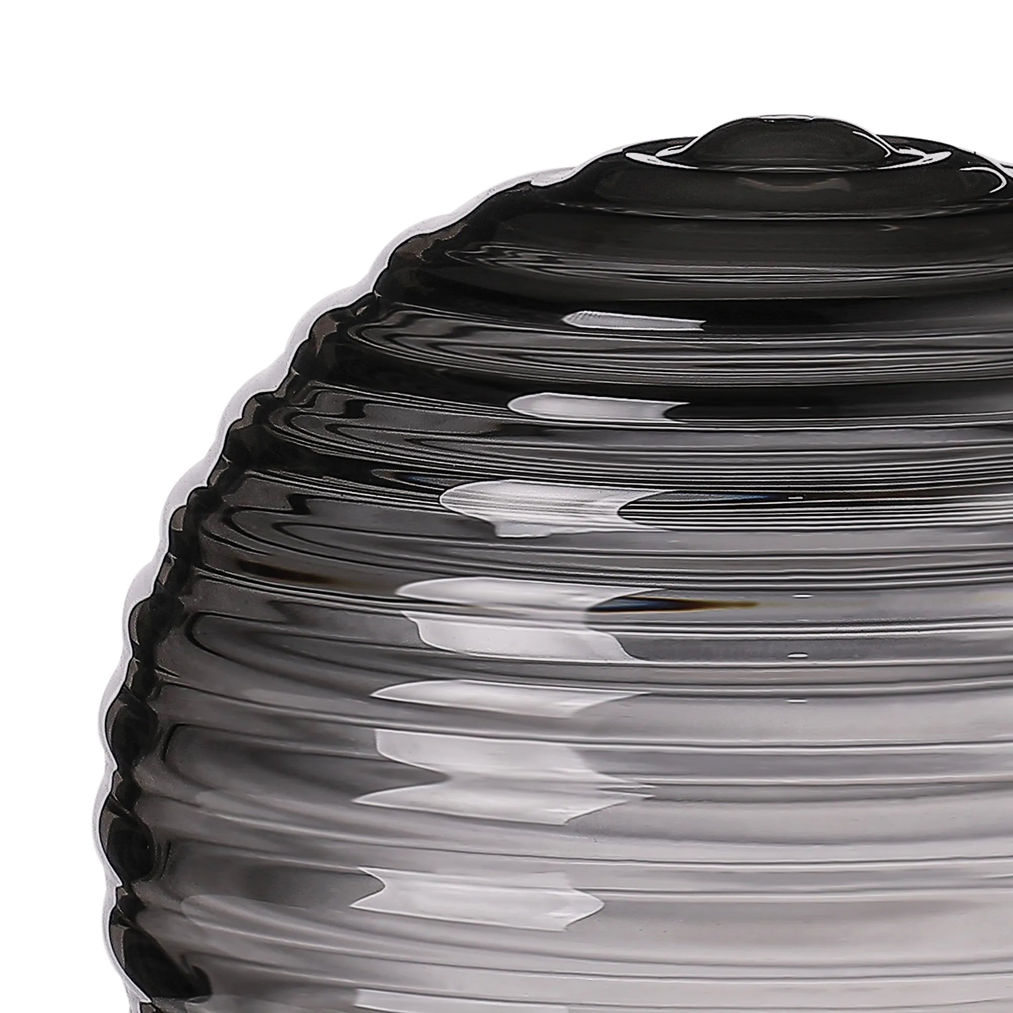 Dene 12cm Ribbed Round Glass Shade (B) Smoke