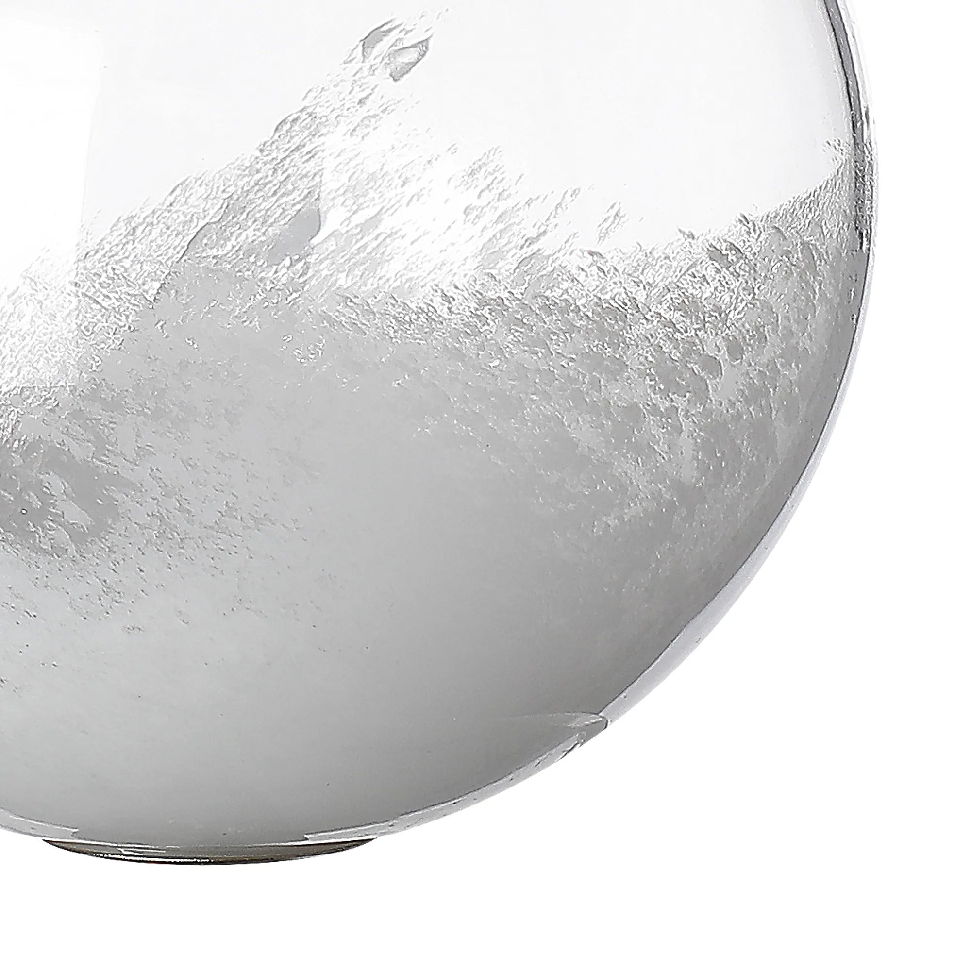 Dene 12cm Two-Tone Snow Specks Round Glass Shade (J) White & Clear