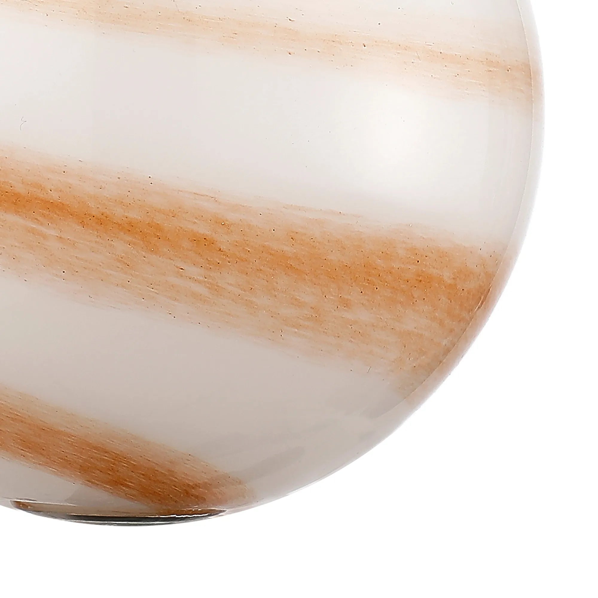 Dene 12cm Round Marble Effect Glass Shade (C) White & Brown
