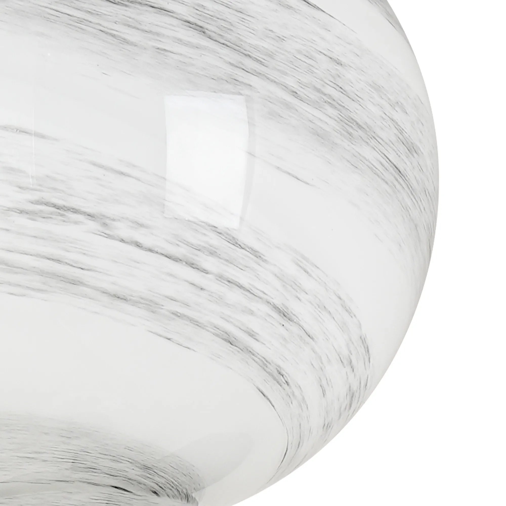 Dene 12cm Round Marble Effect Glass Shade (C) White & Grey