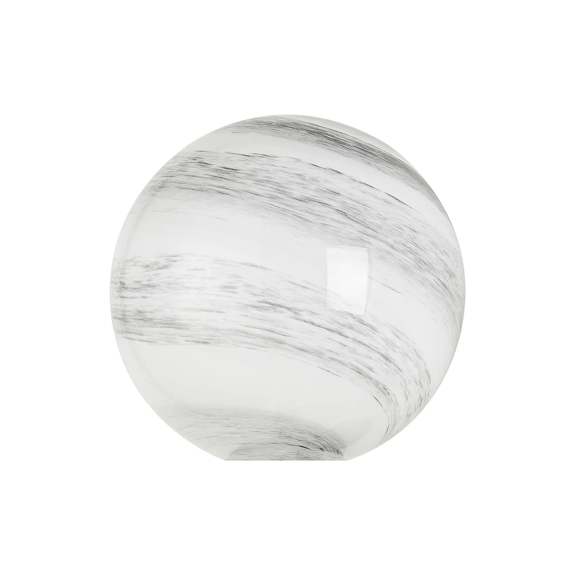 Dene 12cm Round Marble Effect Glass Shade (C) White & Grey