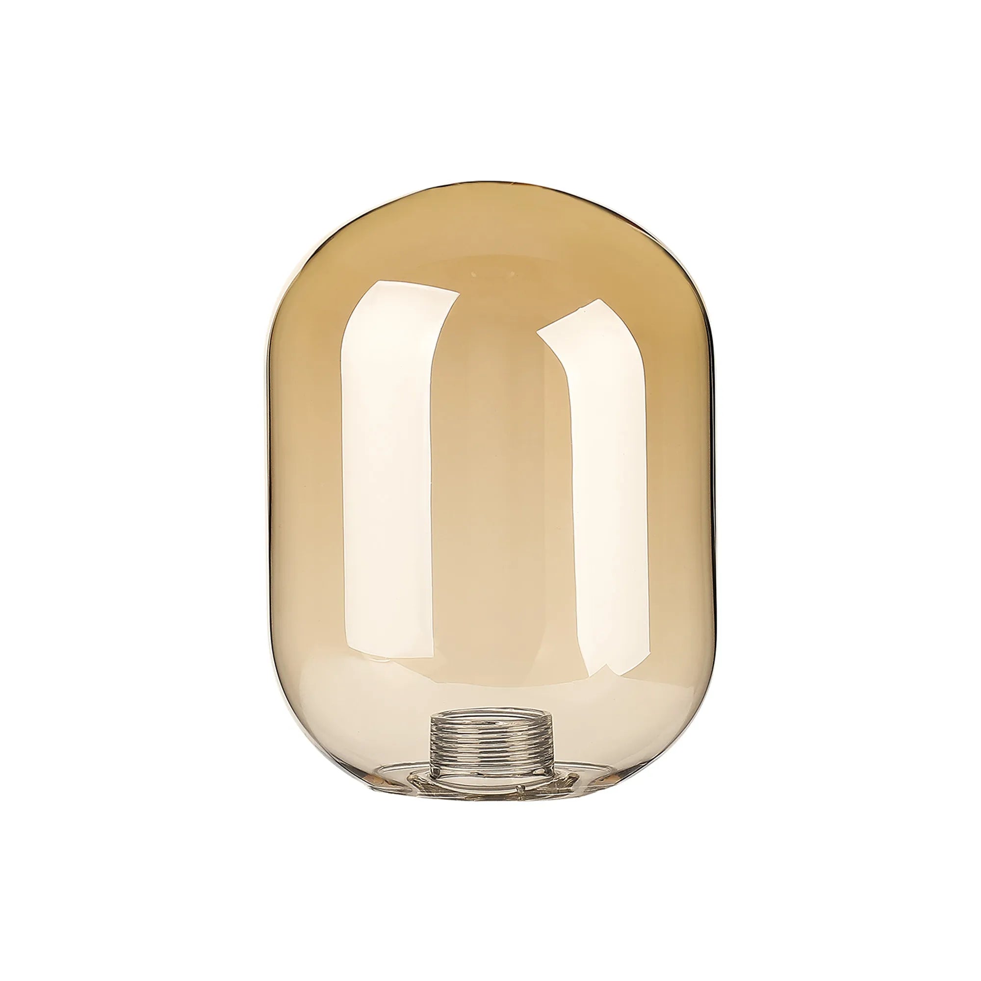 Dene 9x12.5cm Smooth Tubular Glass Shade (D) Amber Plated
