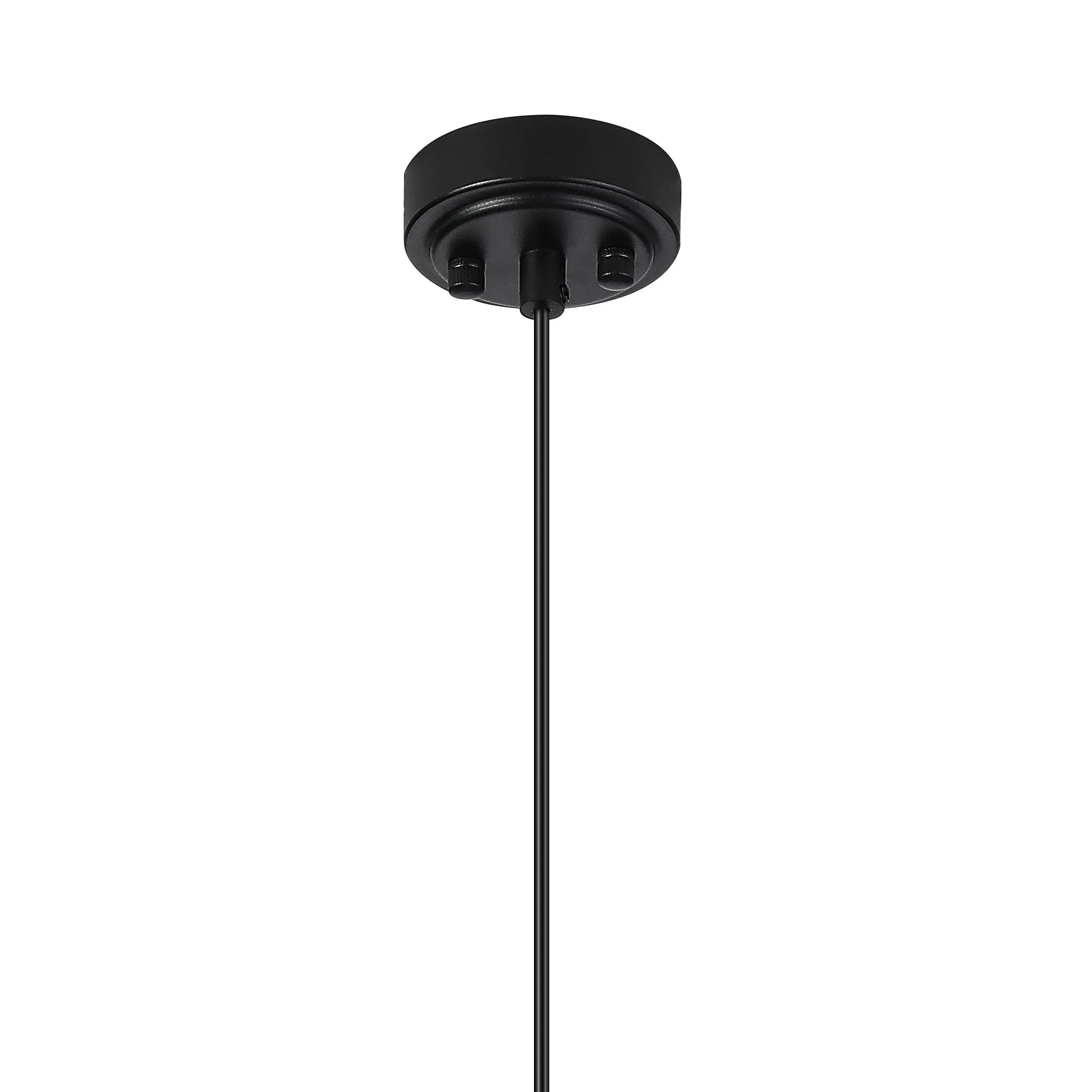 Dene Pendant 1 Light - IP44 Satin Black & Clear Swirl Round Glass